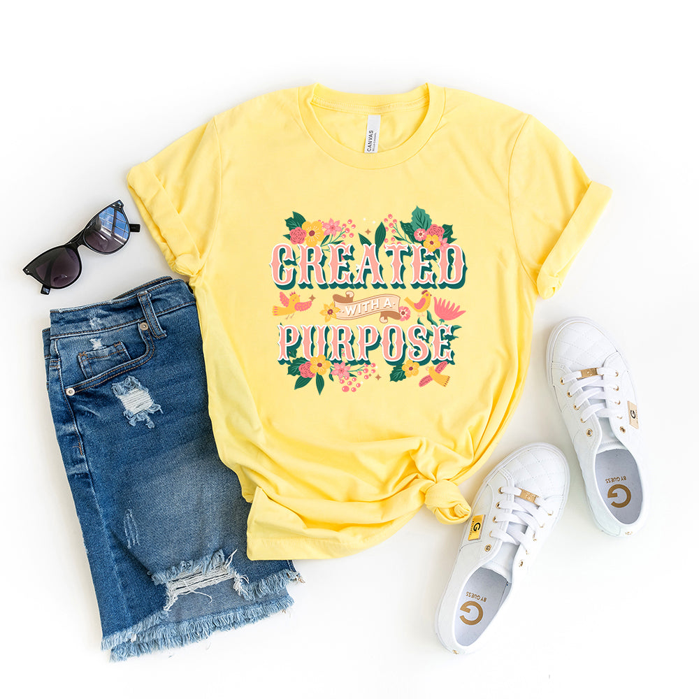 Created With A Purpose Birds | Short Sleeve Crew Neck