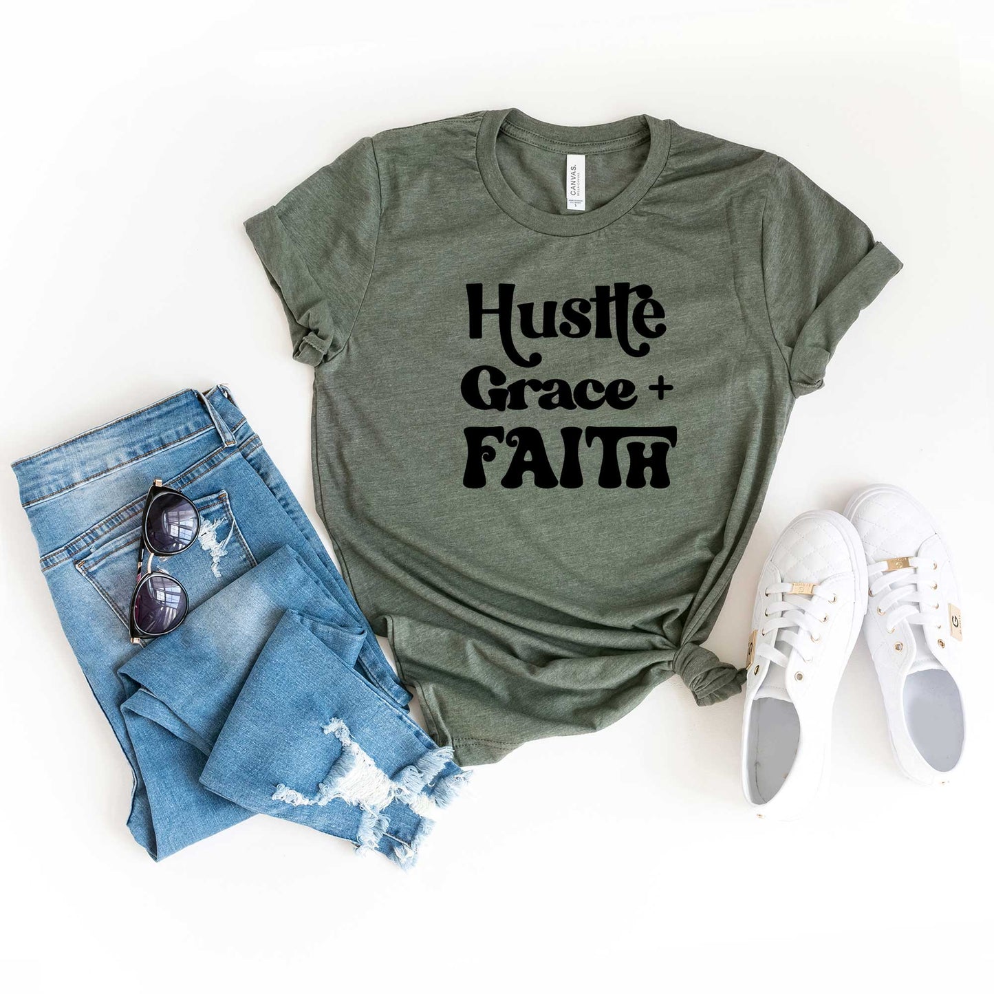 Hustle Grace Faith | Short Sleeve Crew Neck