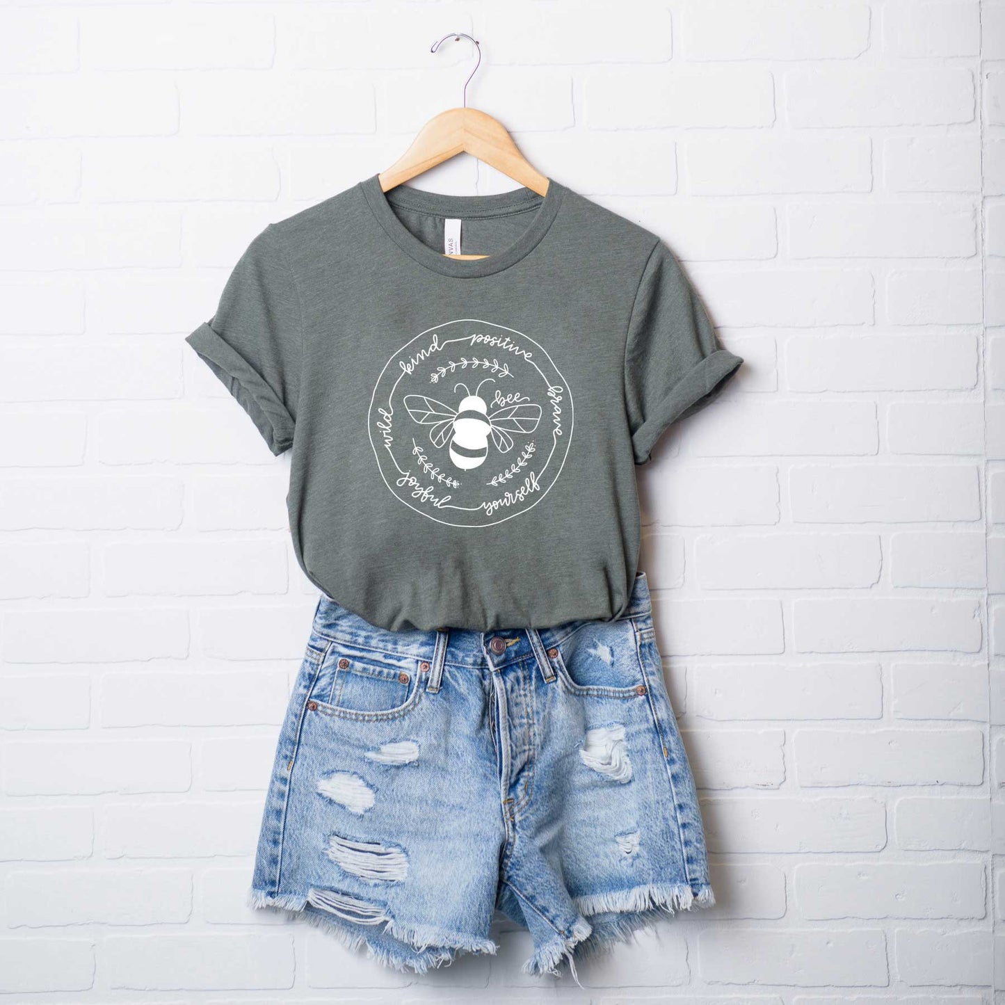 Be Kind Positive Brave | Short Sleeve Crew Neck