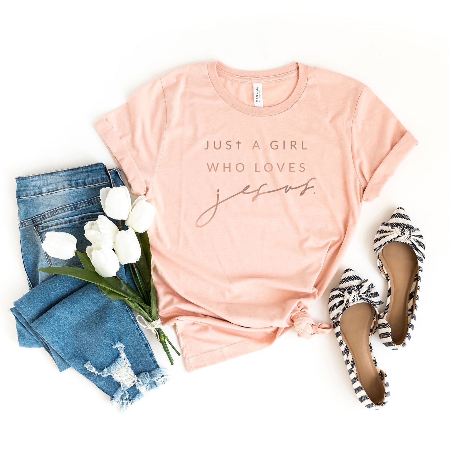 Just A Girl Who Loves Jesus | Short Sleeve Crew Neck