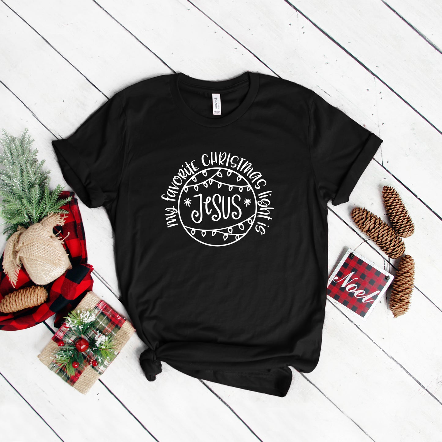 Favorite Christmas Light Jesus | Short Sleeve Crew Neck