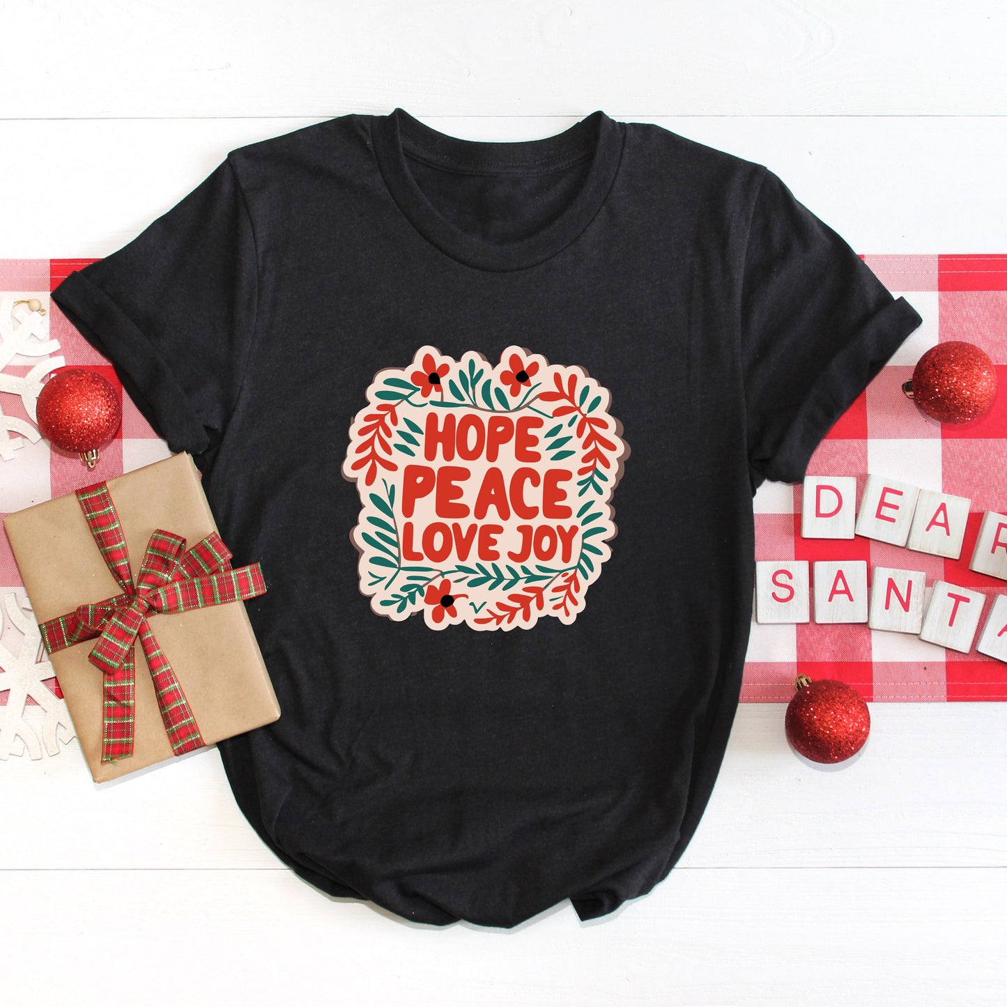 Hope Peace Love Joy | Short Sleeve Crew Neck