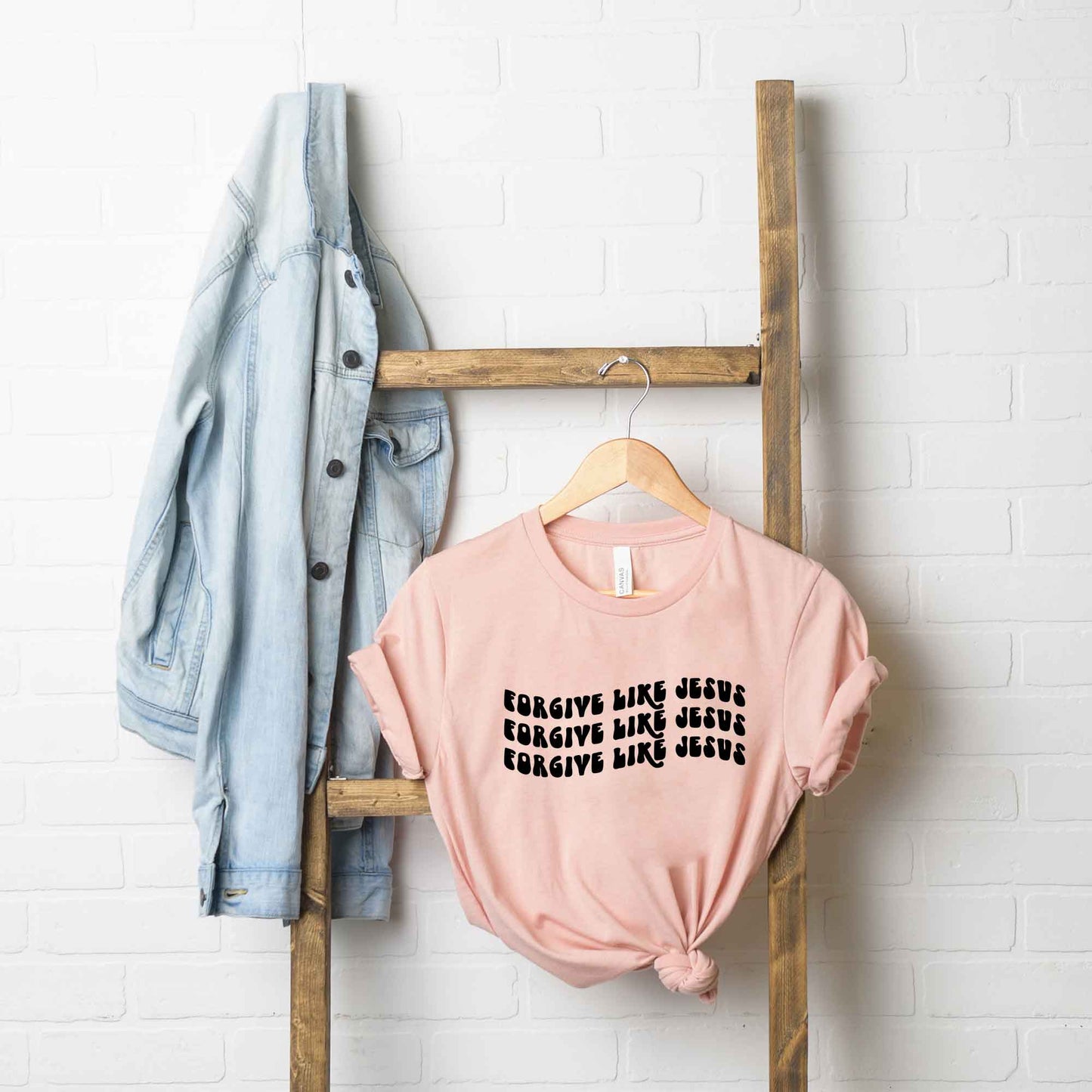 Forgive Like Jesus Stacked Wavy | Short Sleeve Crew Neck