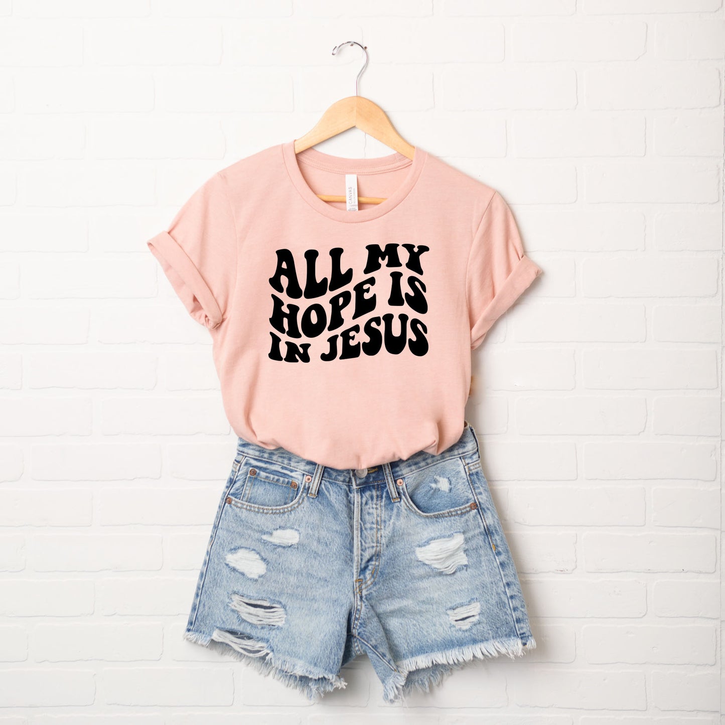 All My Hope Is In Jesus Wavy | Short Sleeve Crew Neck