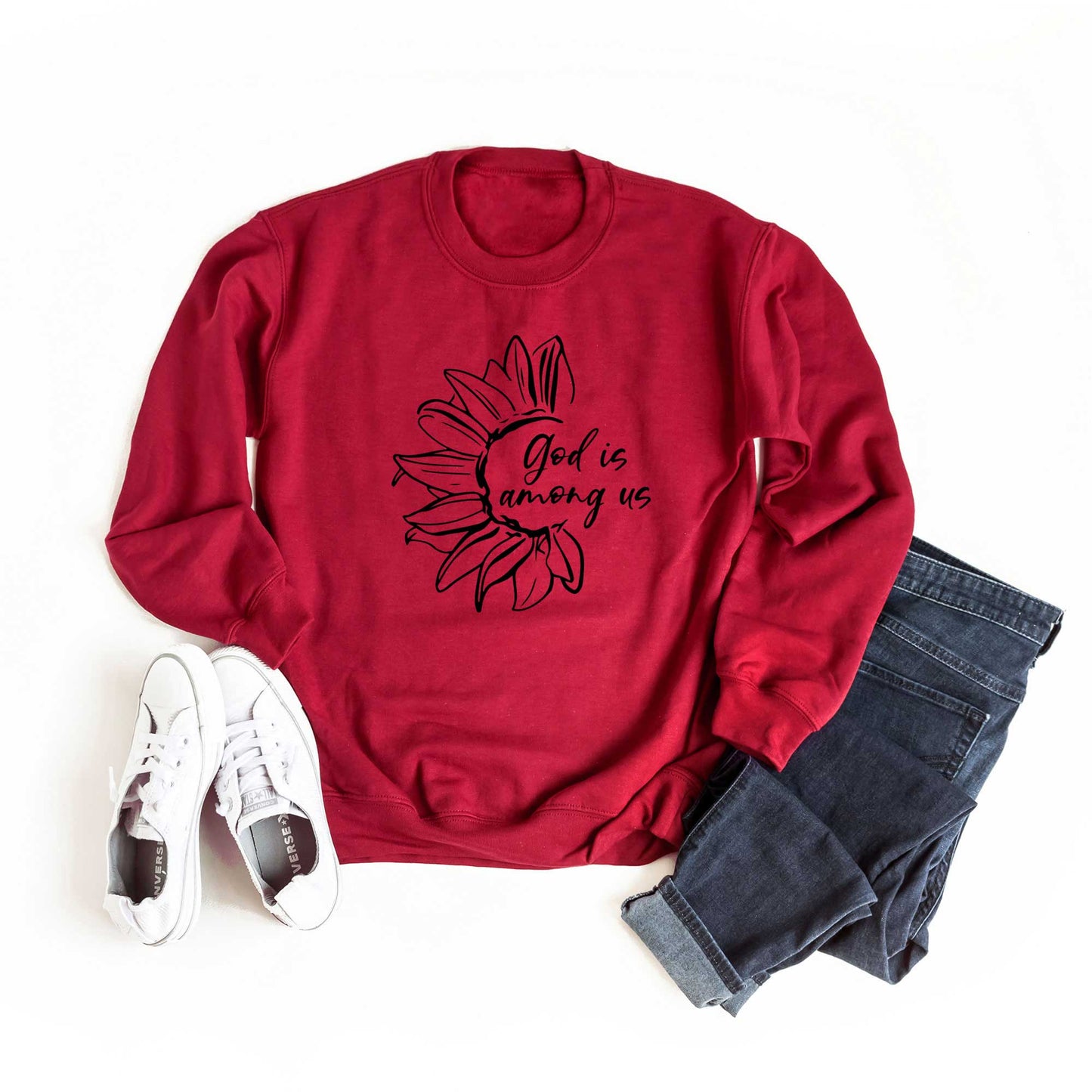 God Is Among Us Flower | Sweatshirt