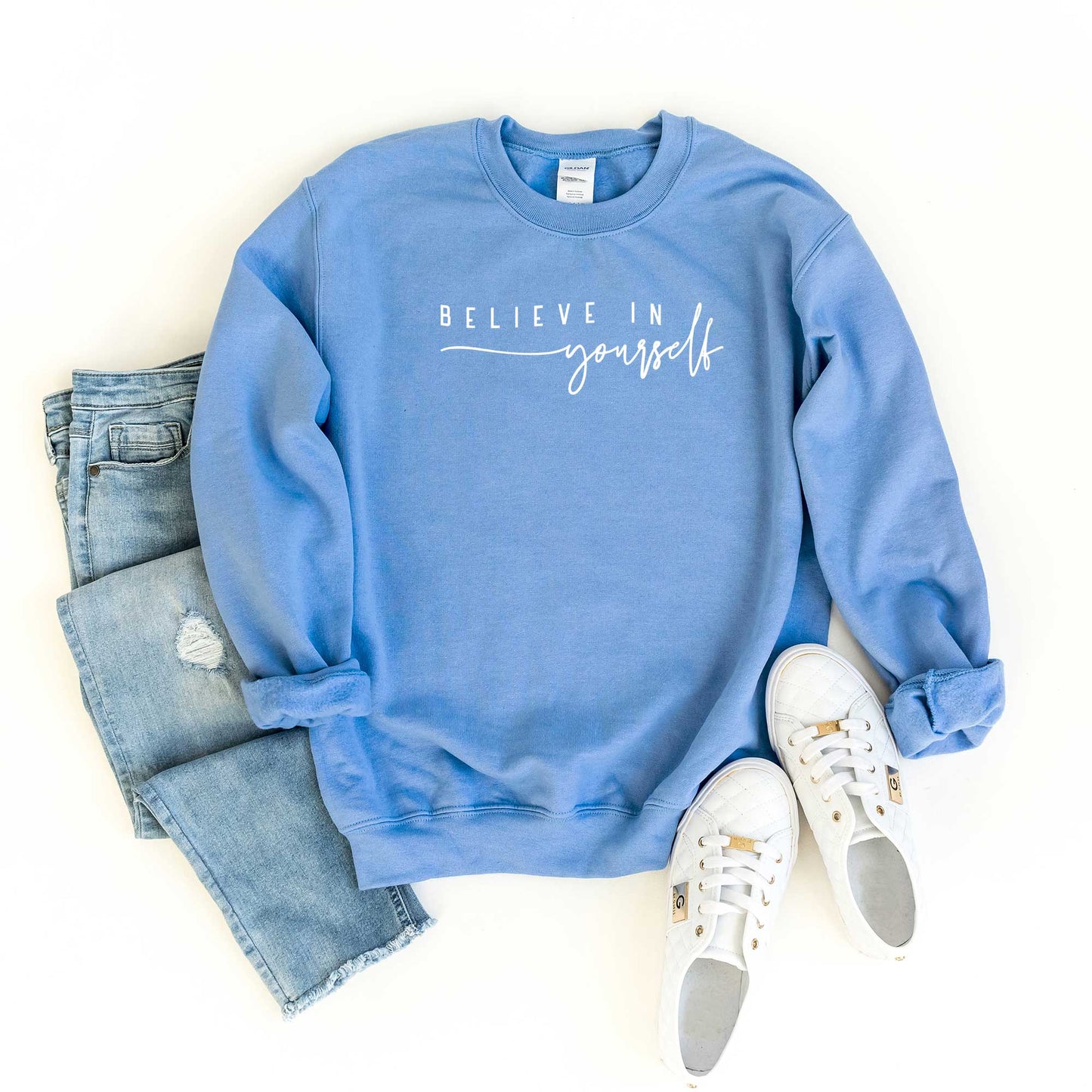 Believe In Yourself Cursive | Sweatshirt