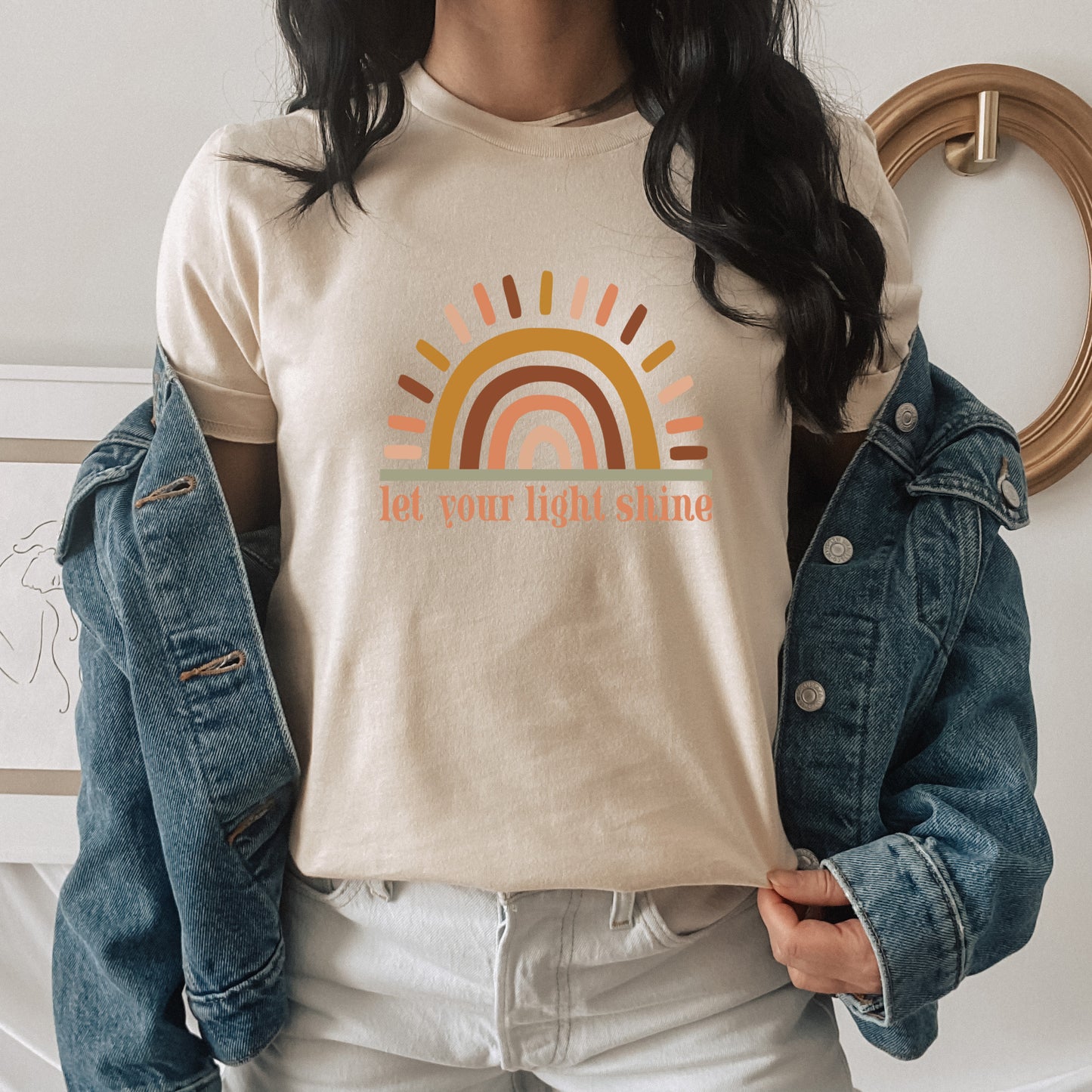 Let Your Light Shine Colorful Sun | Short Sleeve Crew Neck