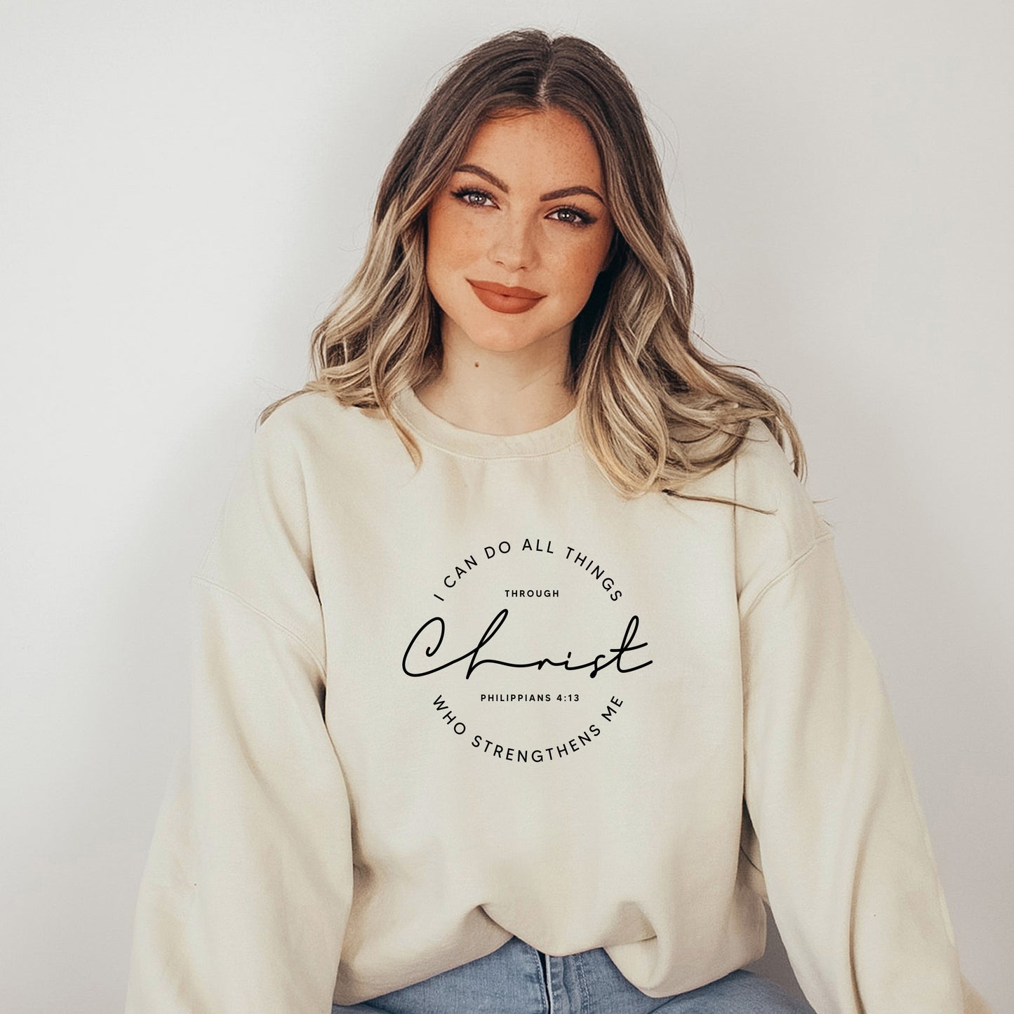 I Can Do All Things Through Christ Circle | Sweatshirt