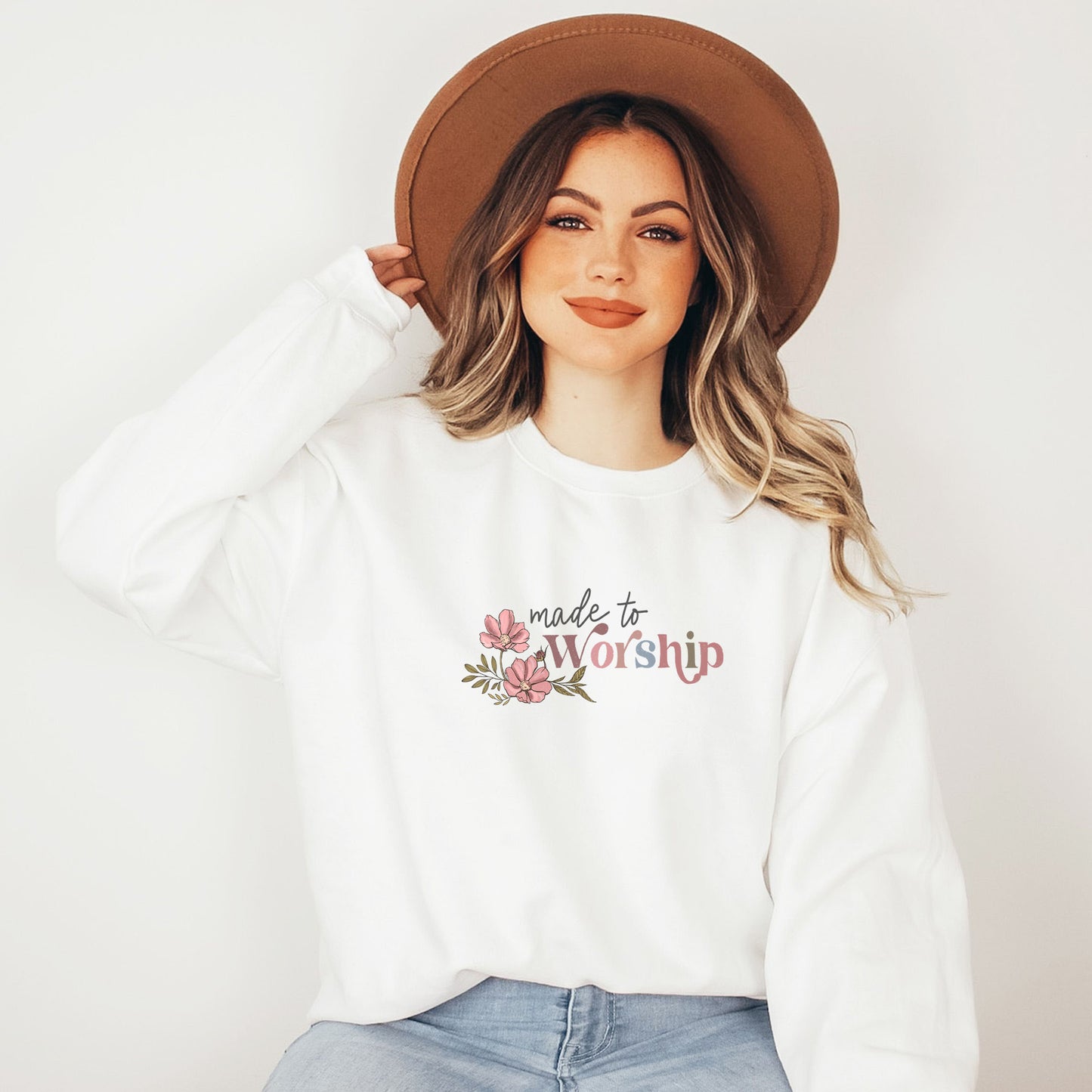 Made To Worship Flowers | Sweatshirt