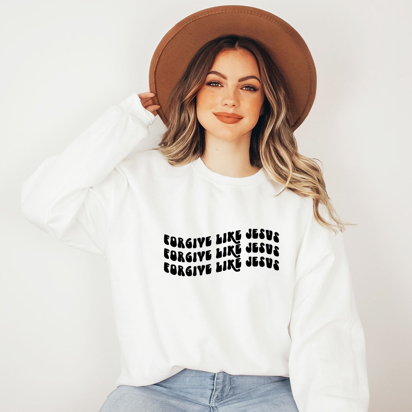 Forgive Like Jesus Stacked Wavy | Sweatshirt