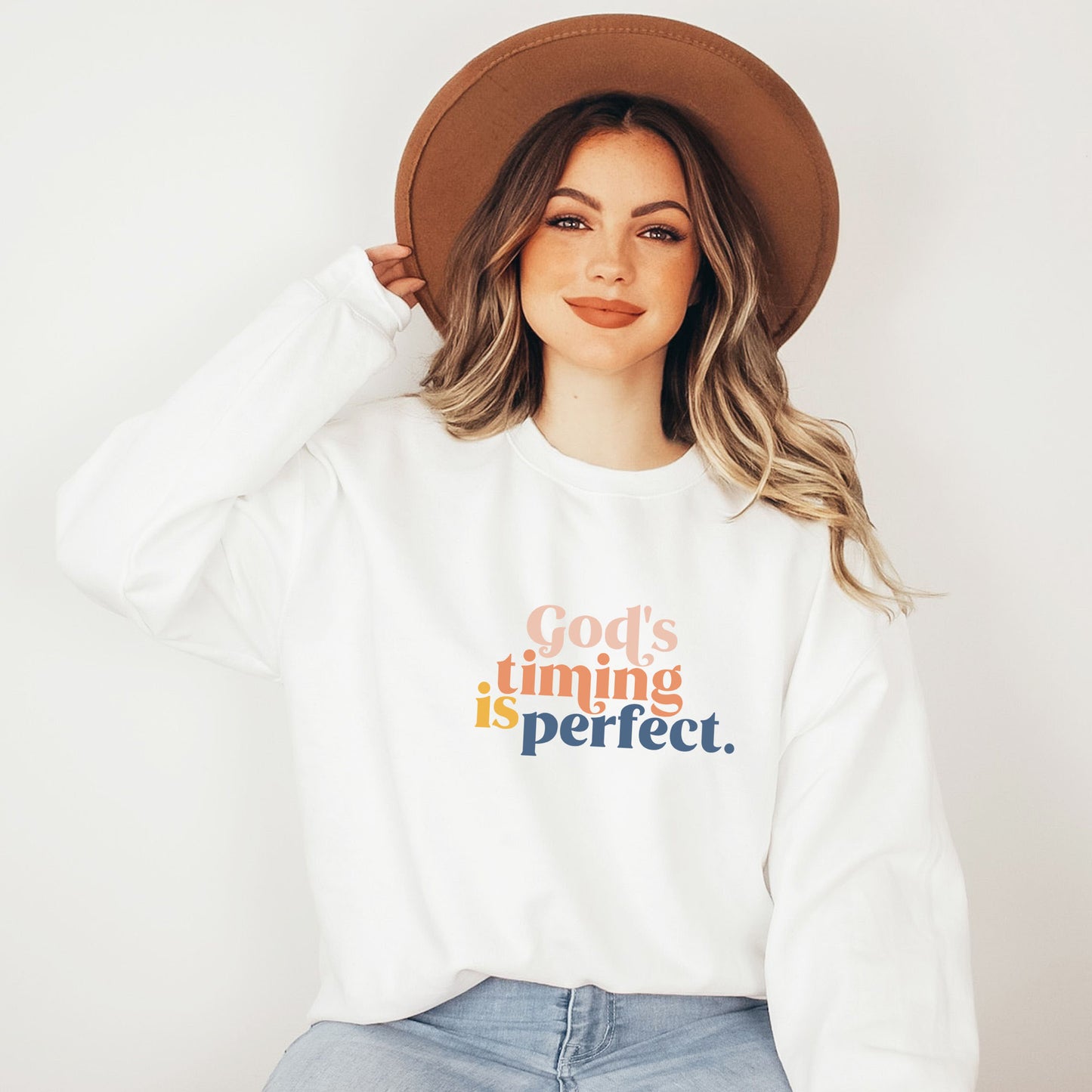 God's Timing Is Perfect Colorful | Sweatshirt