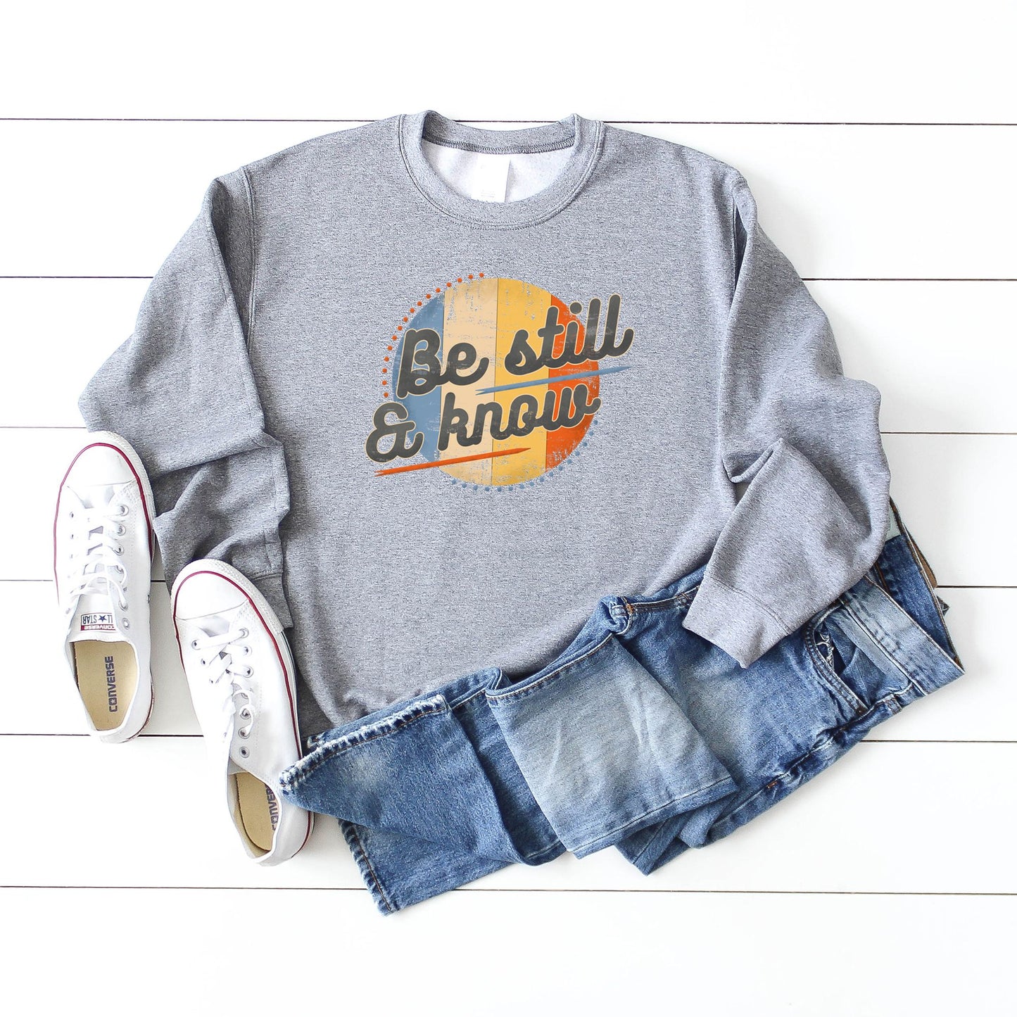 Retro Be Still And Know | Sweatshirt