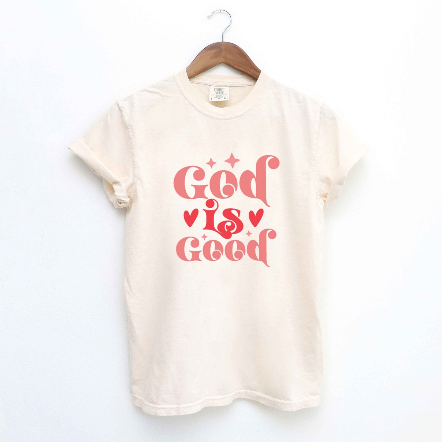 God is Good Hearts | Garment Dyed Tee
