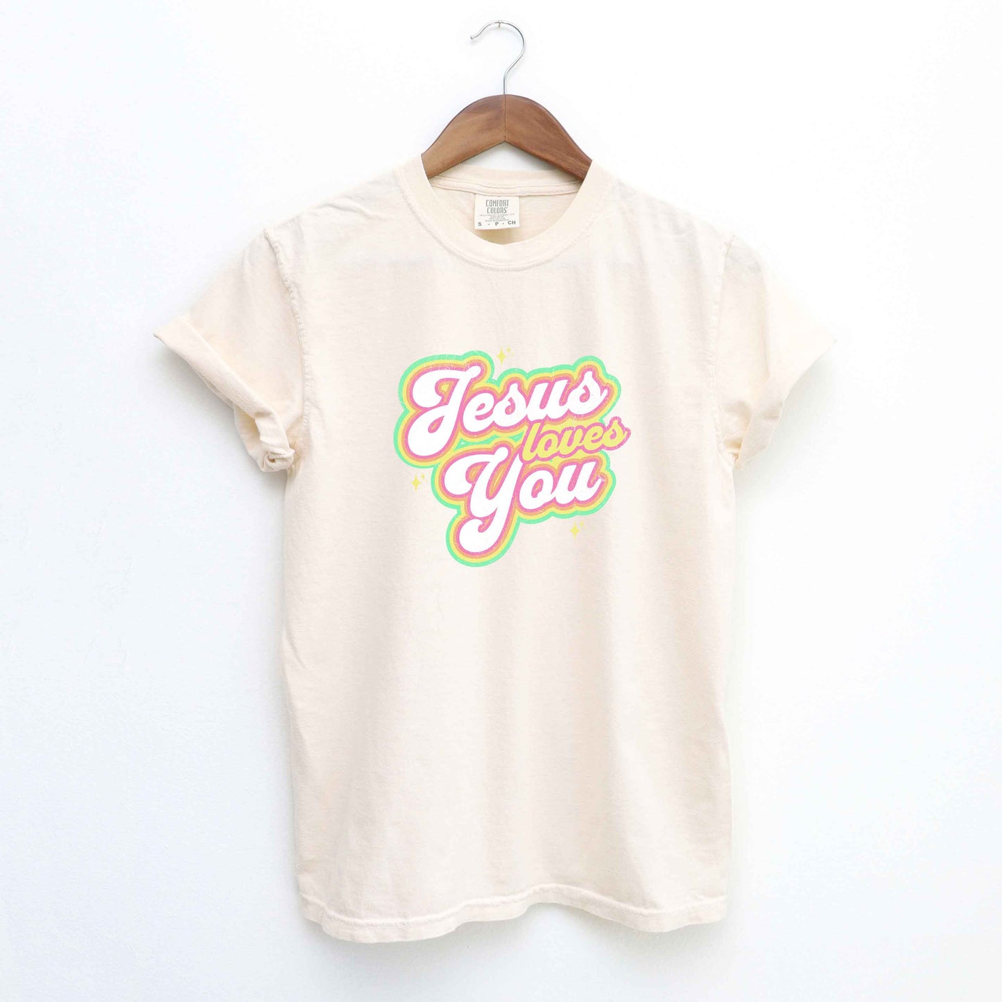Jesus Loves You Stars | Garment Dyed Tee