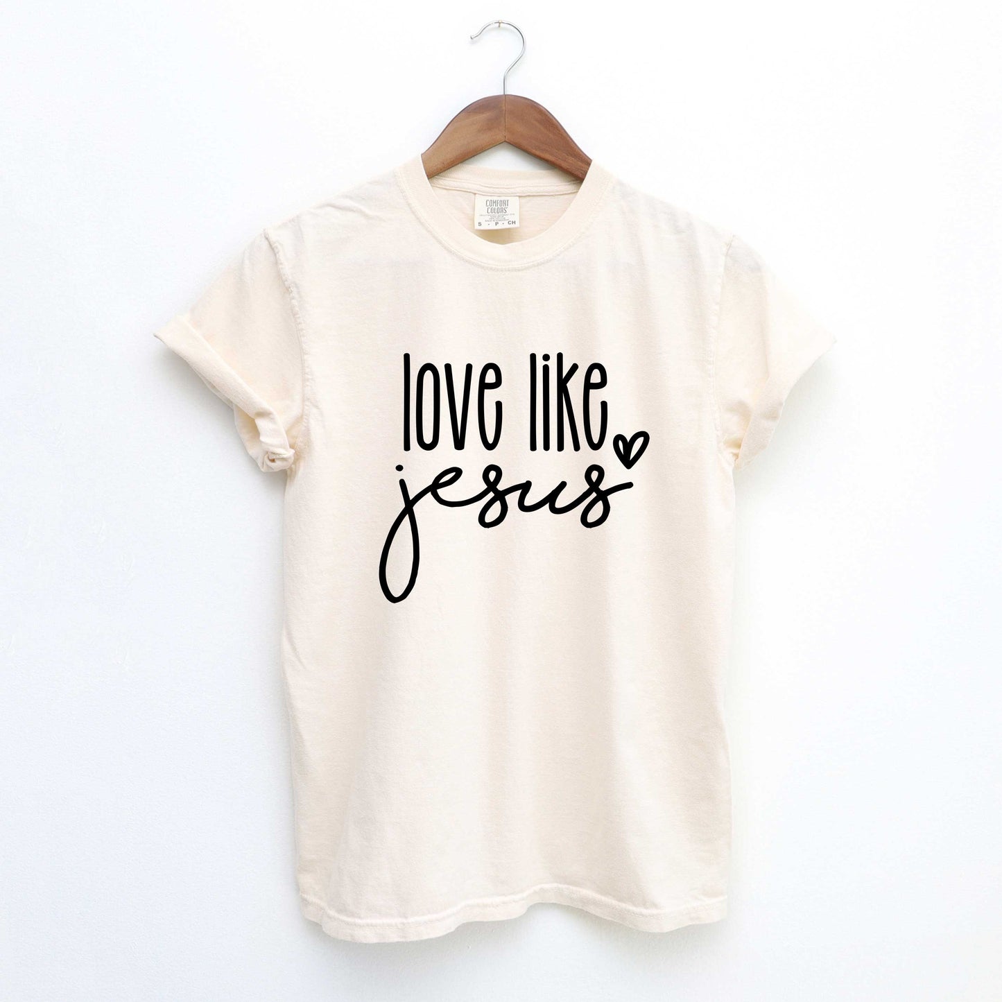 Love Like Jesus Cursive Heart | Garment Dyed Tee