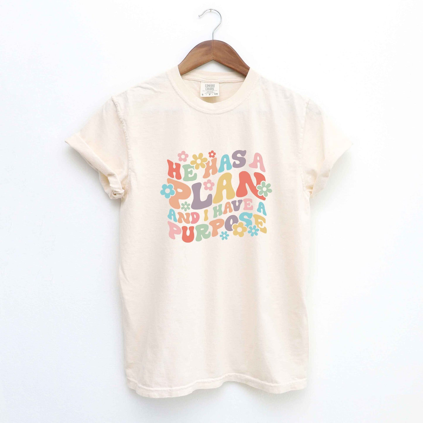 He Has A Plan Flowers | Garment Dyed Tee