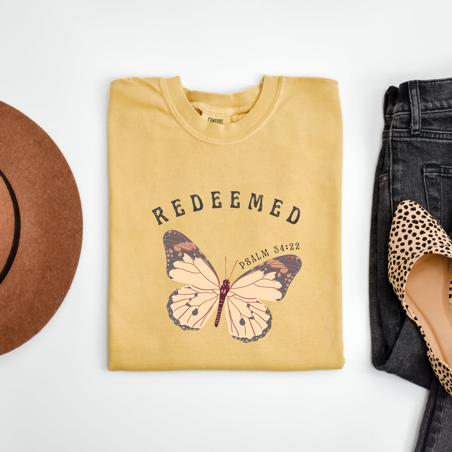 Redeemed Boho Butterfly | Garment Dyed Tee