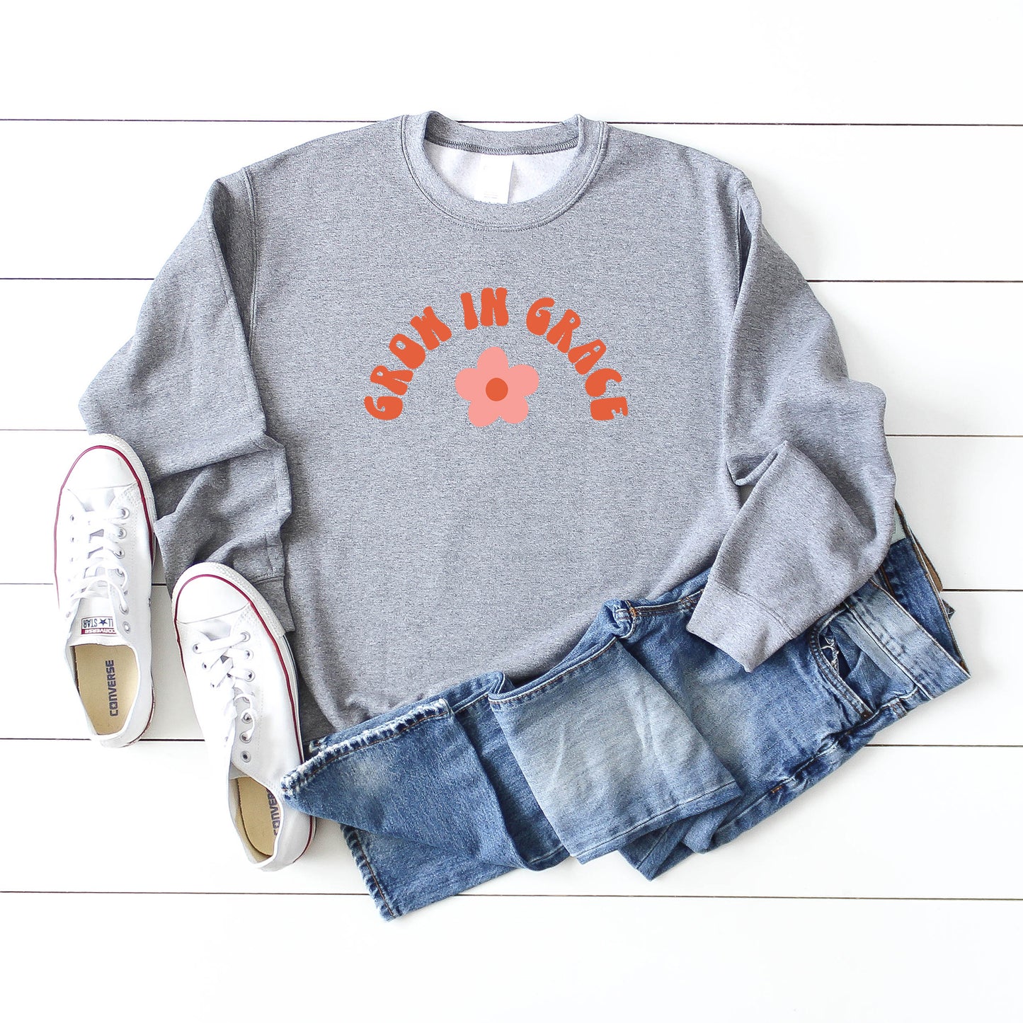 Mini Grow In Grace Flower Colorful | Sweatshirt