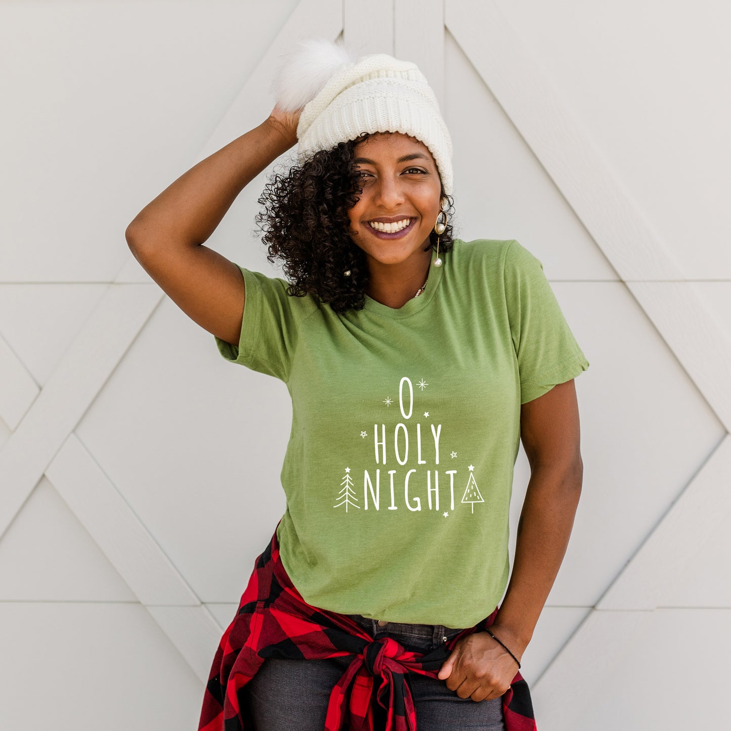 Oh Holy Night Trees | Short Sleeve Crew Neck