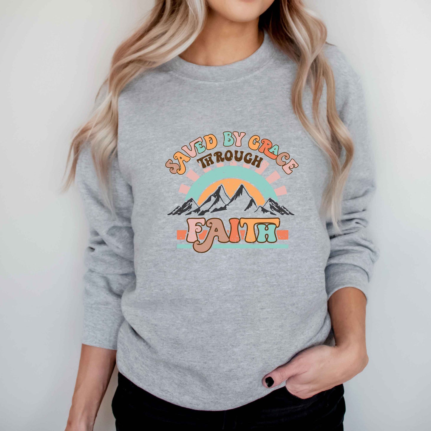 Saved By Grace Mountains | Sweatshirt