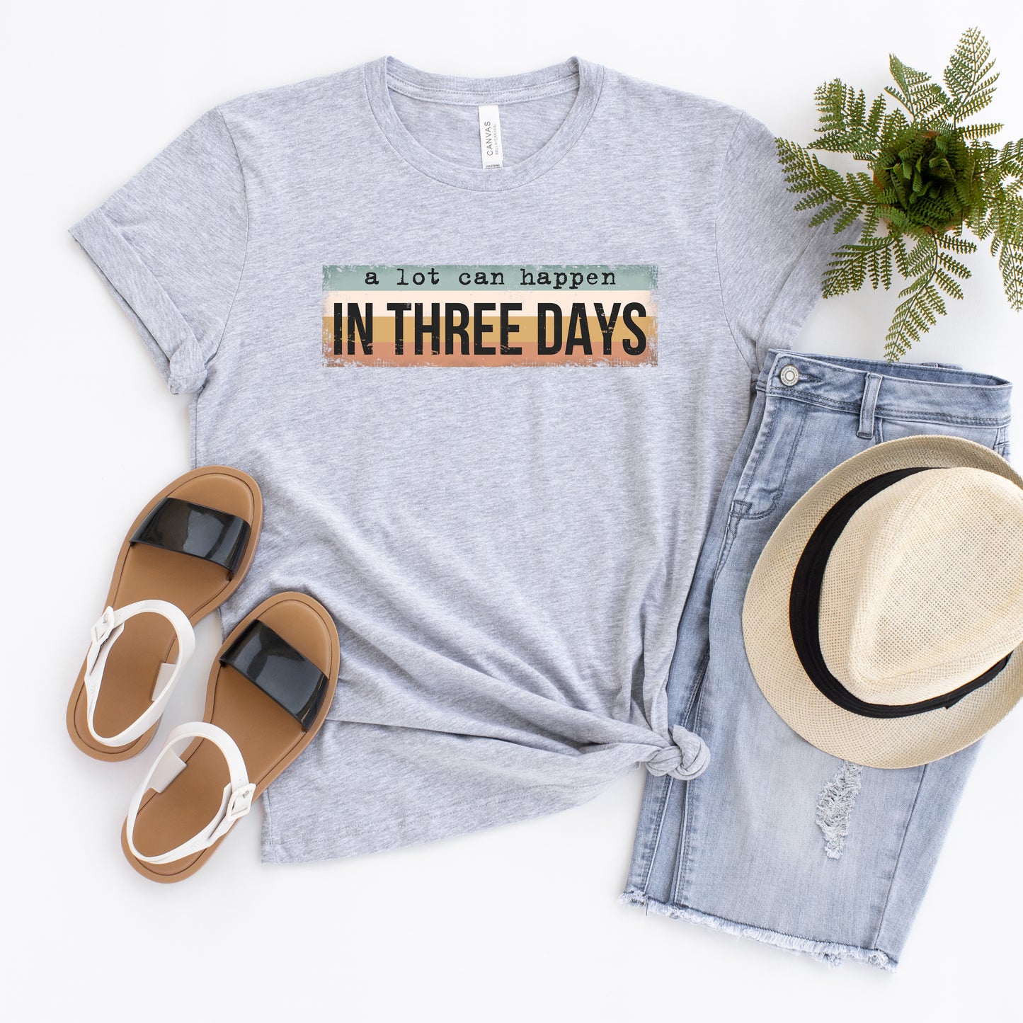 A Lot Can Happen In Three Days Colorful | Short Sleeve Crew Neck