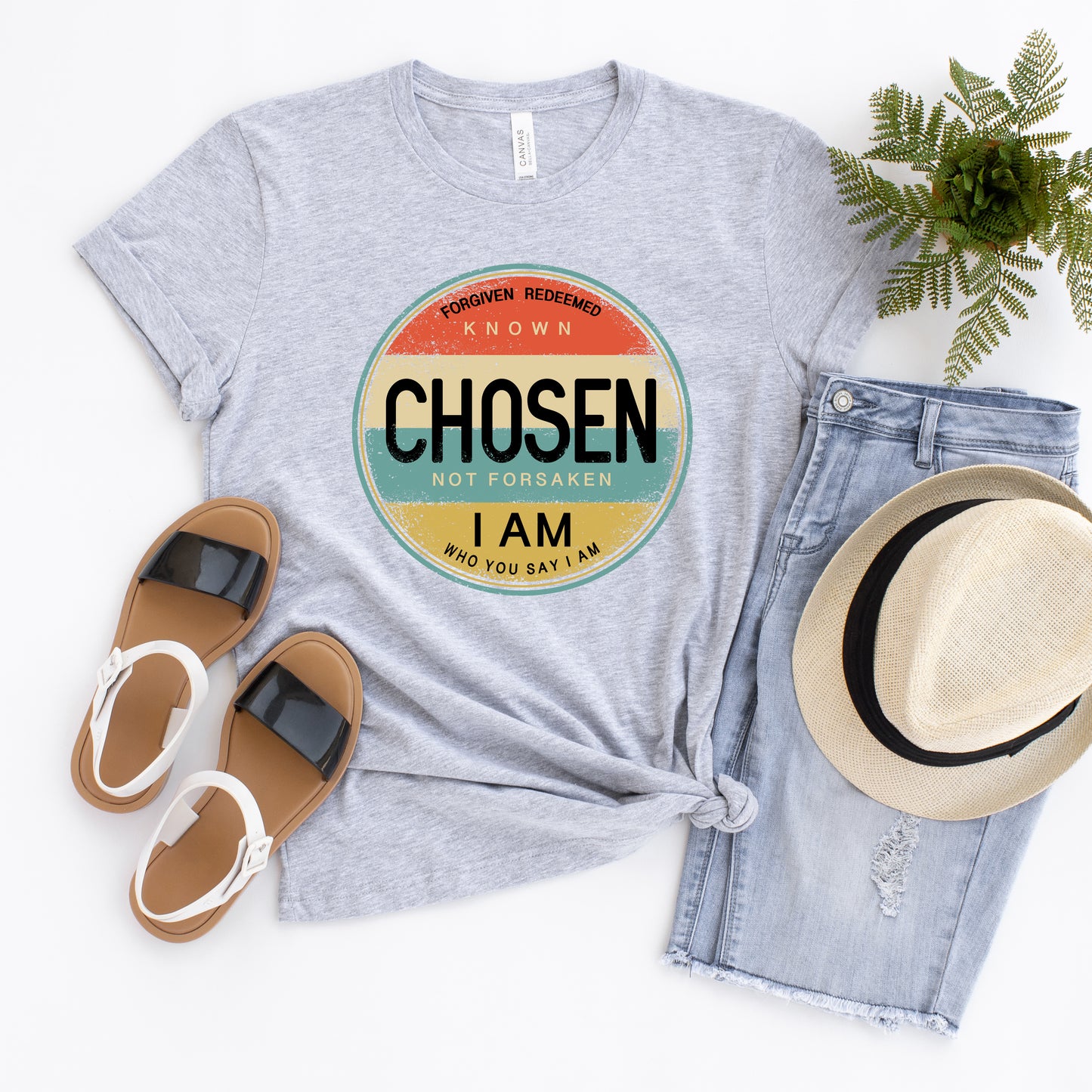 Chosen Not Forsaken Colorful | Short Sleeve Crew Neck