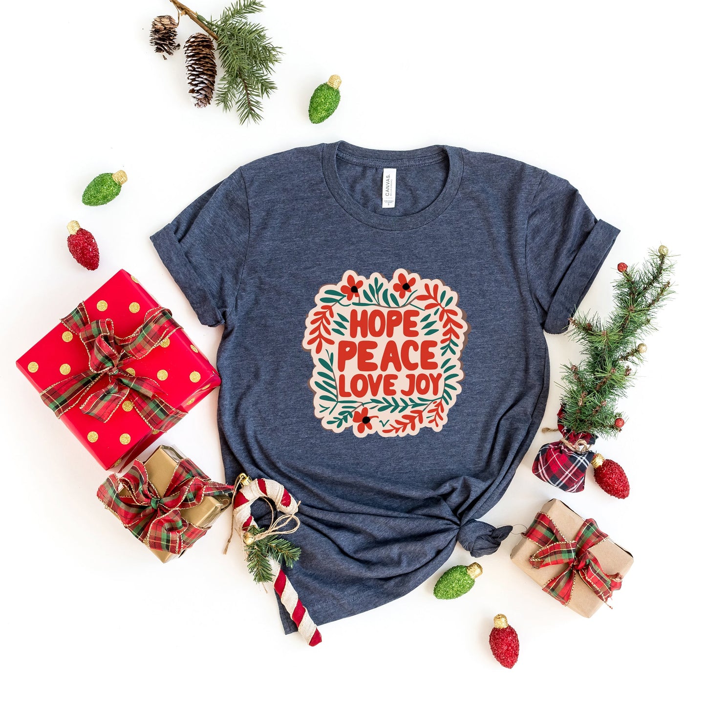Hope Peace Love Joy | Short Sleeve Crew Neck