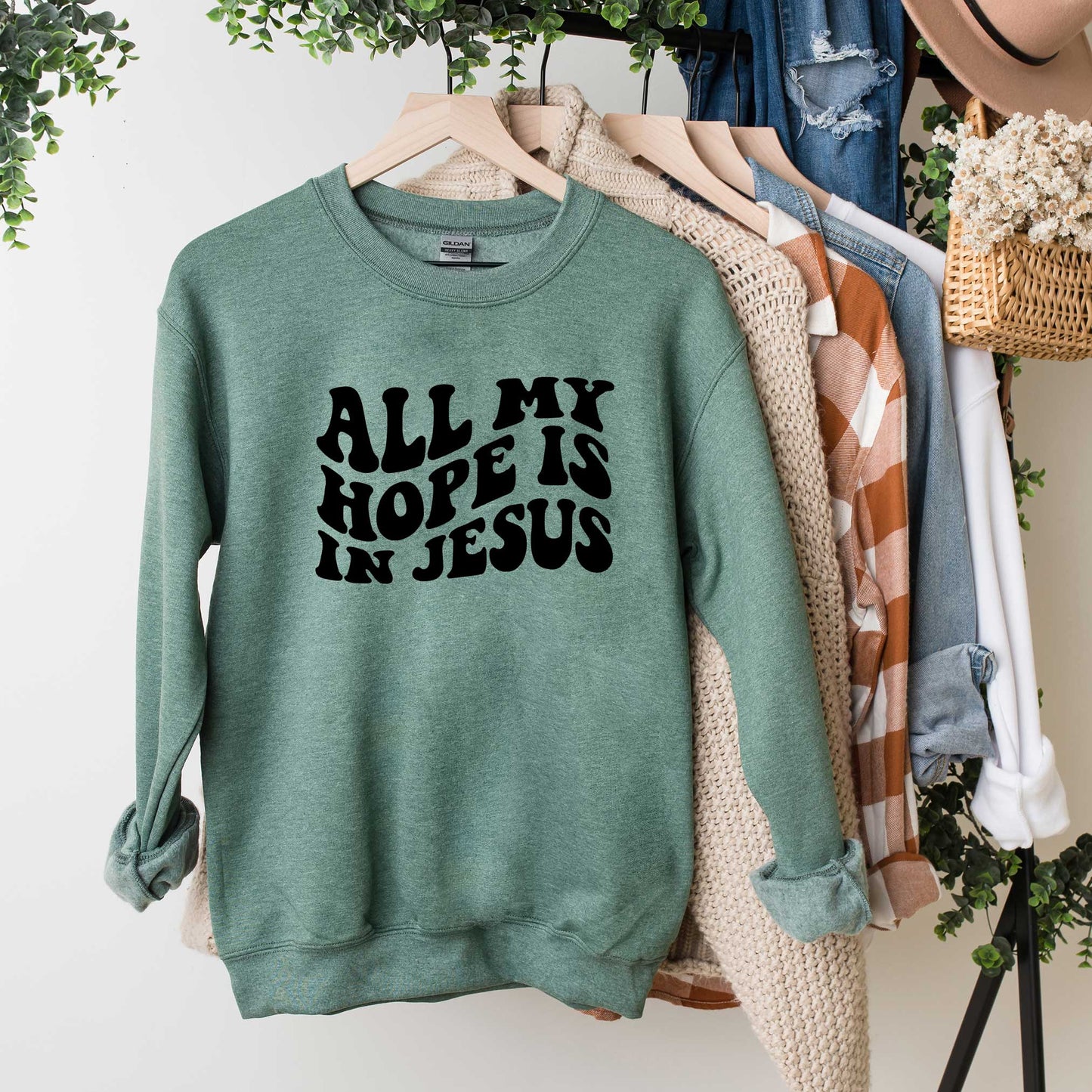 All My Hope Is In Jesus Wavy | Sweatshirt