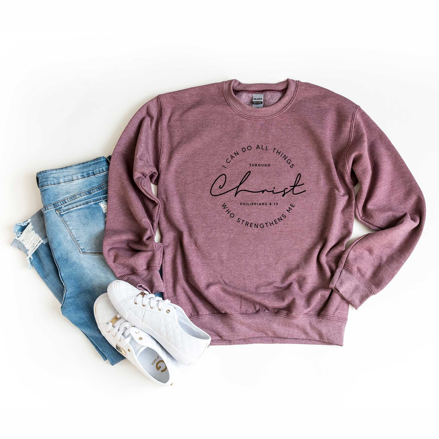 I Can Do All Things Through Christ Circle | Sweatshirt