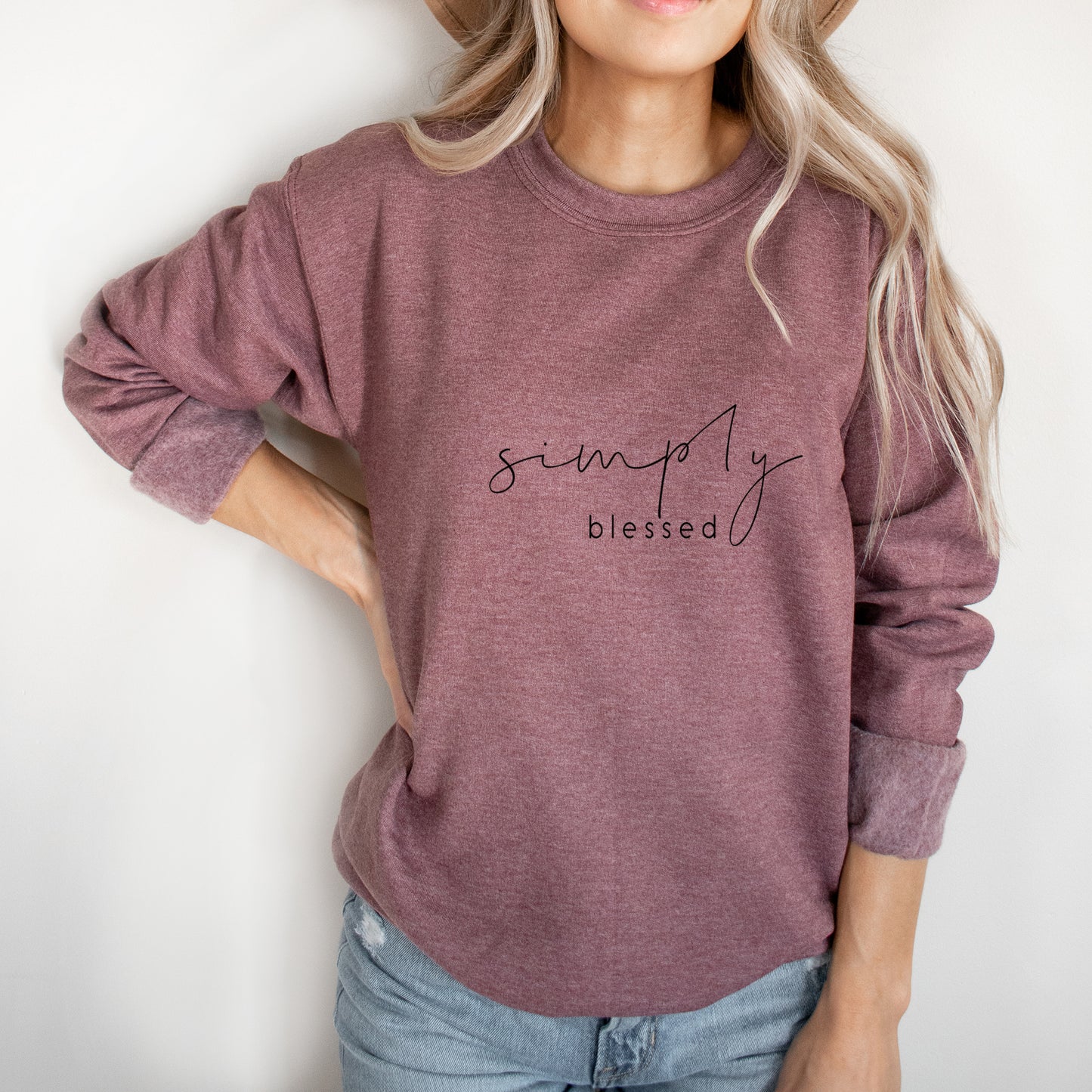 Simply Blessed Cursive | Sweatshirt