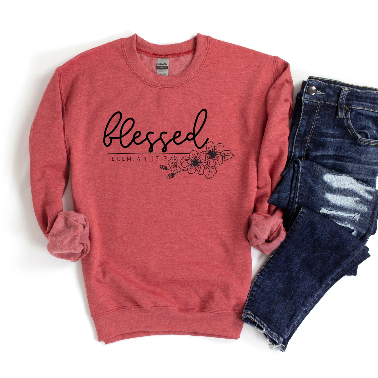 Blessed Scripture Floral | Sweatshirt