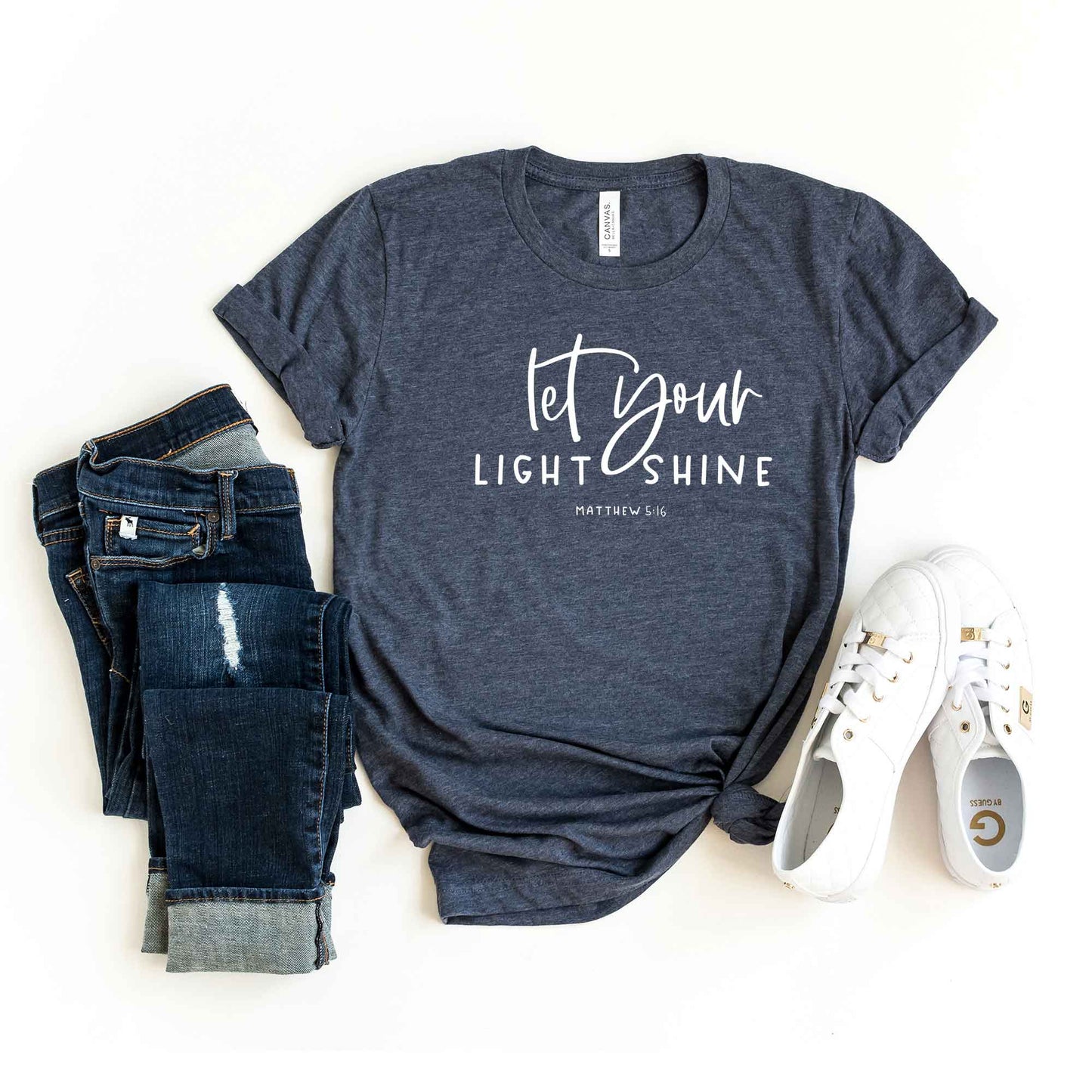 Let Your Light Shine Scripture | Short Sleeve Crew Neck