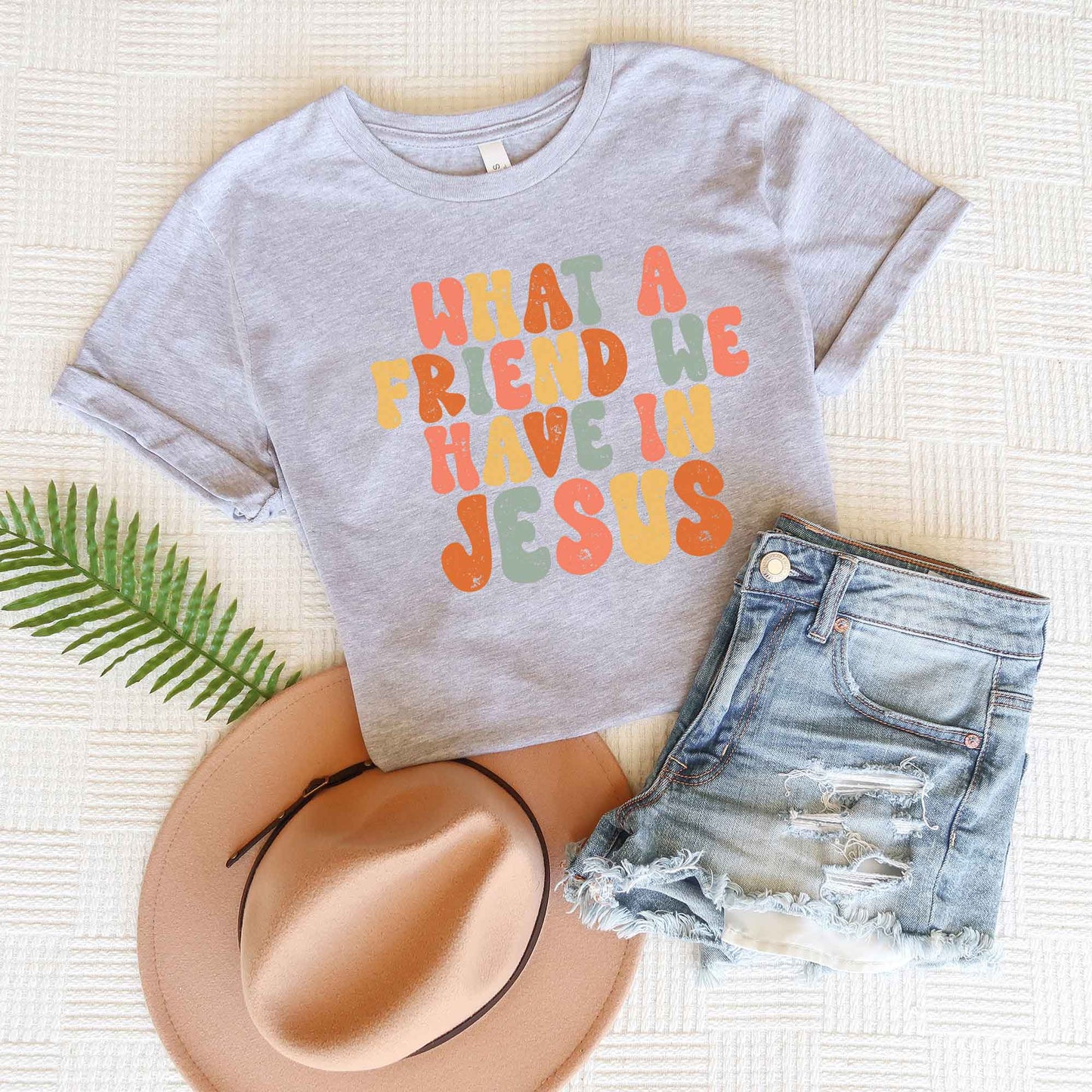What A Friend We Have In Jesus Colorful | Short Sleeve Crew Neck
