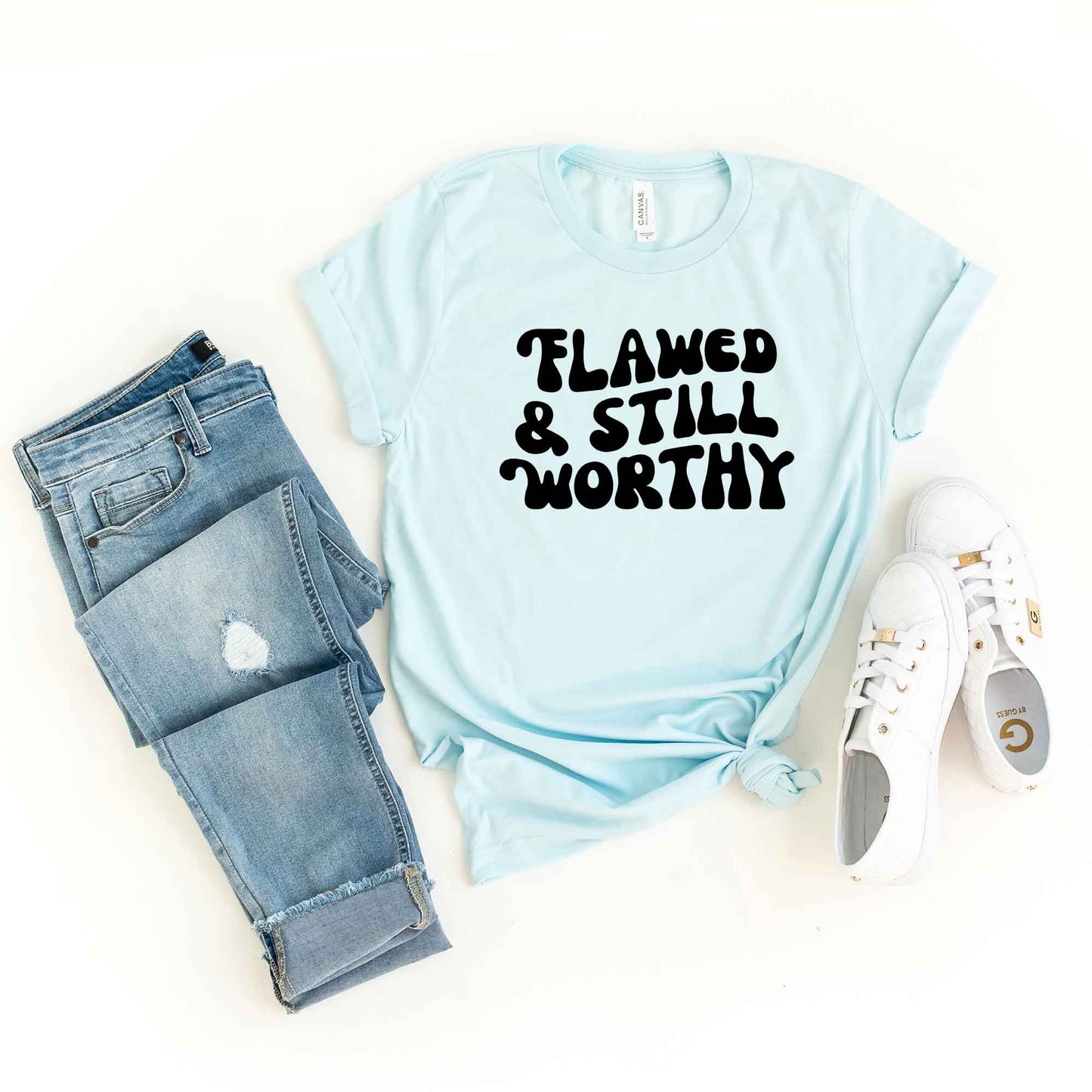 Retro Flawed And Still Worthy | Short Sleeve Crew Neck