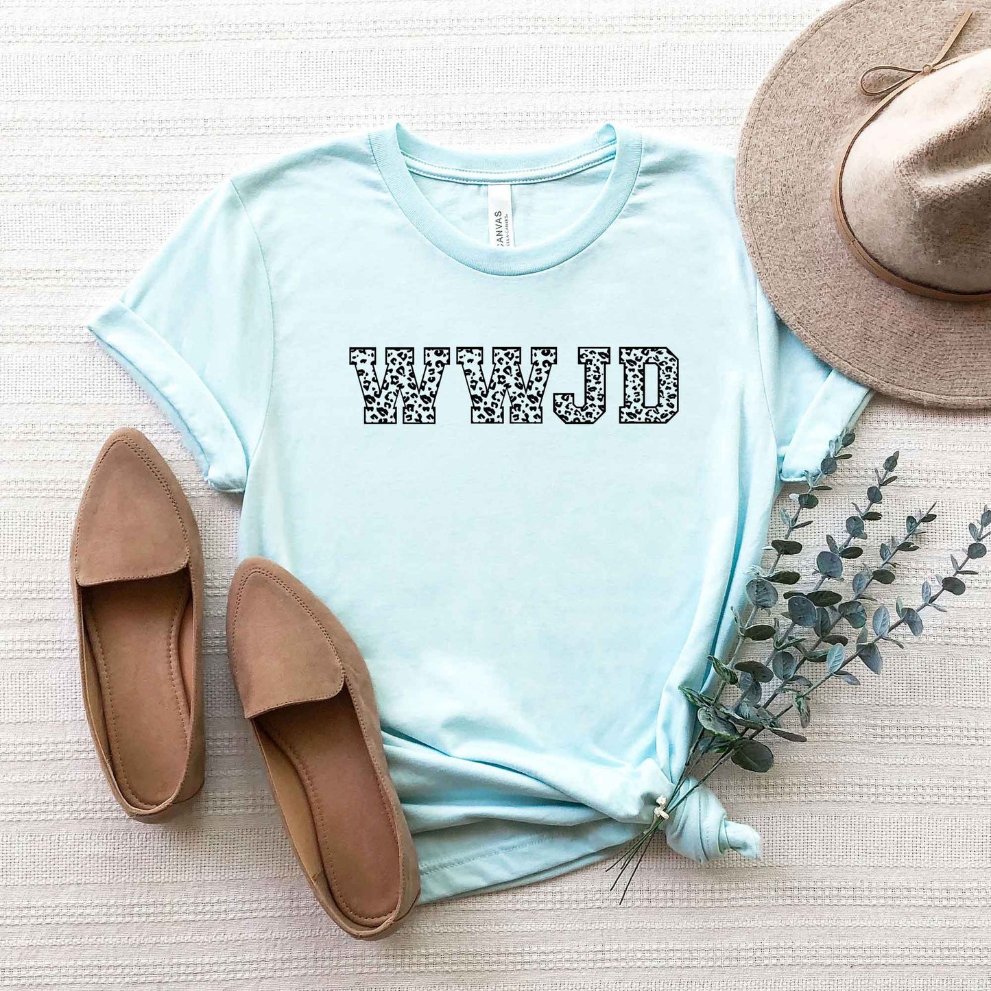 WWJD Leopard | Short Sleeve Crew Neck