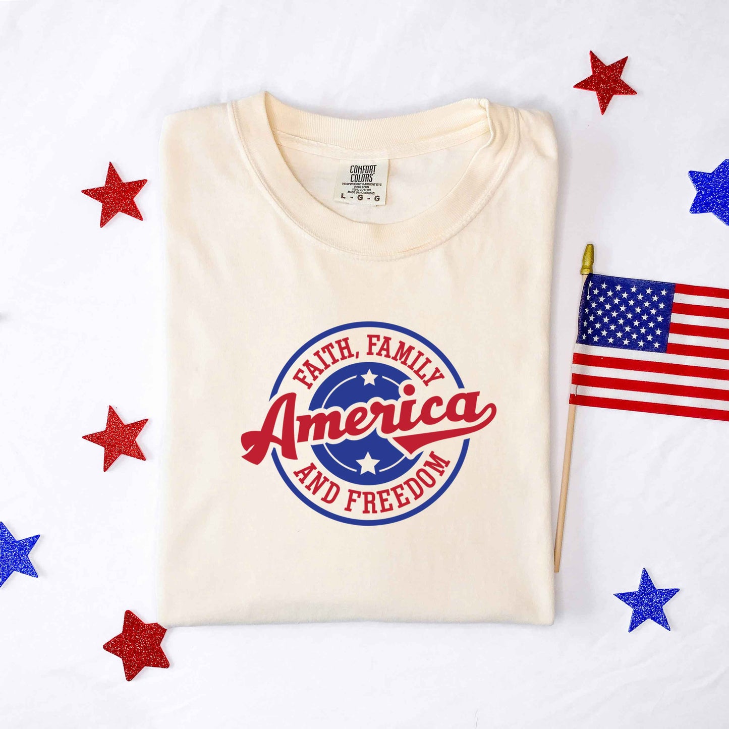 Faith Family Freedom America | Garment Dyed Tee