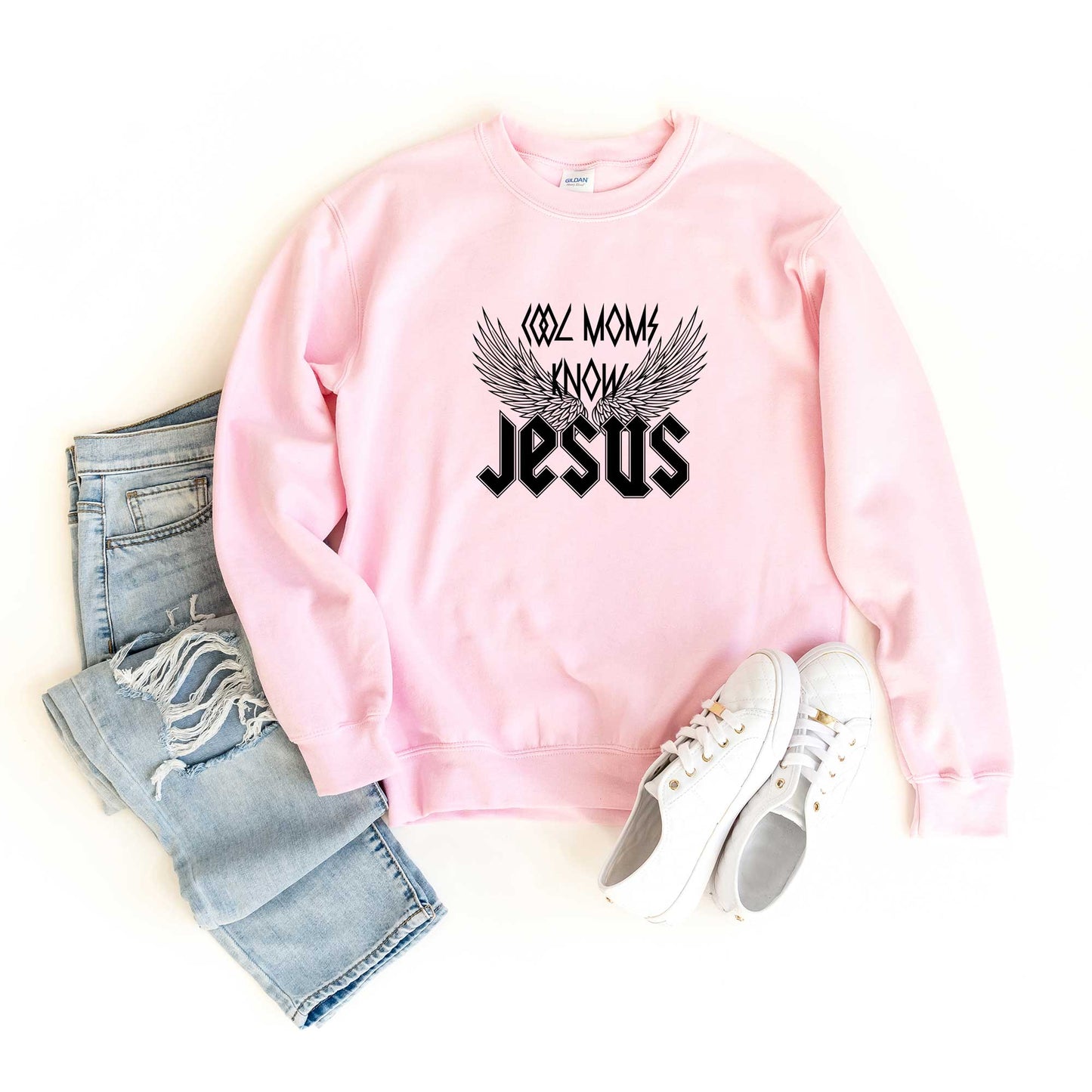 Cool Moms Know Jesus Wings | Sweatshirt
