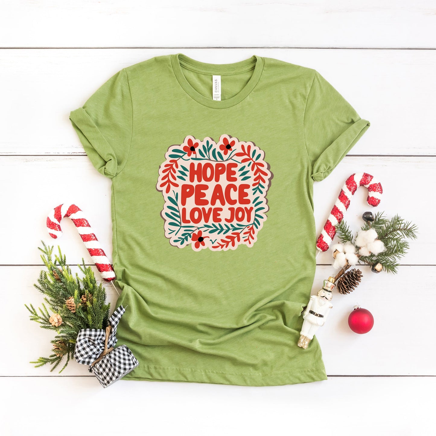 Hope Peace Love Joy | Short Sleeve Crew Neck