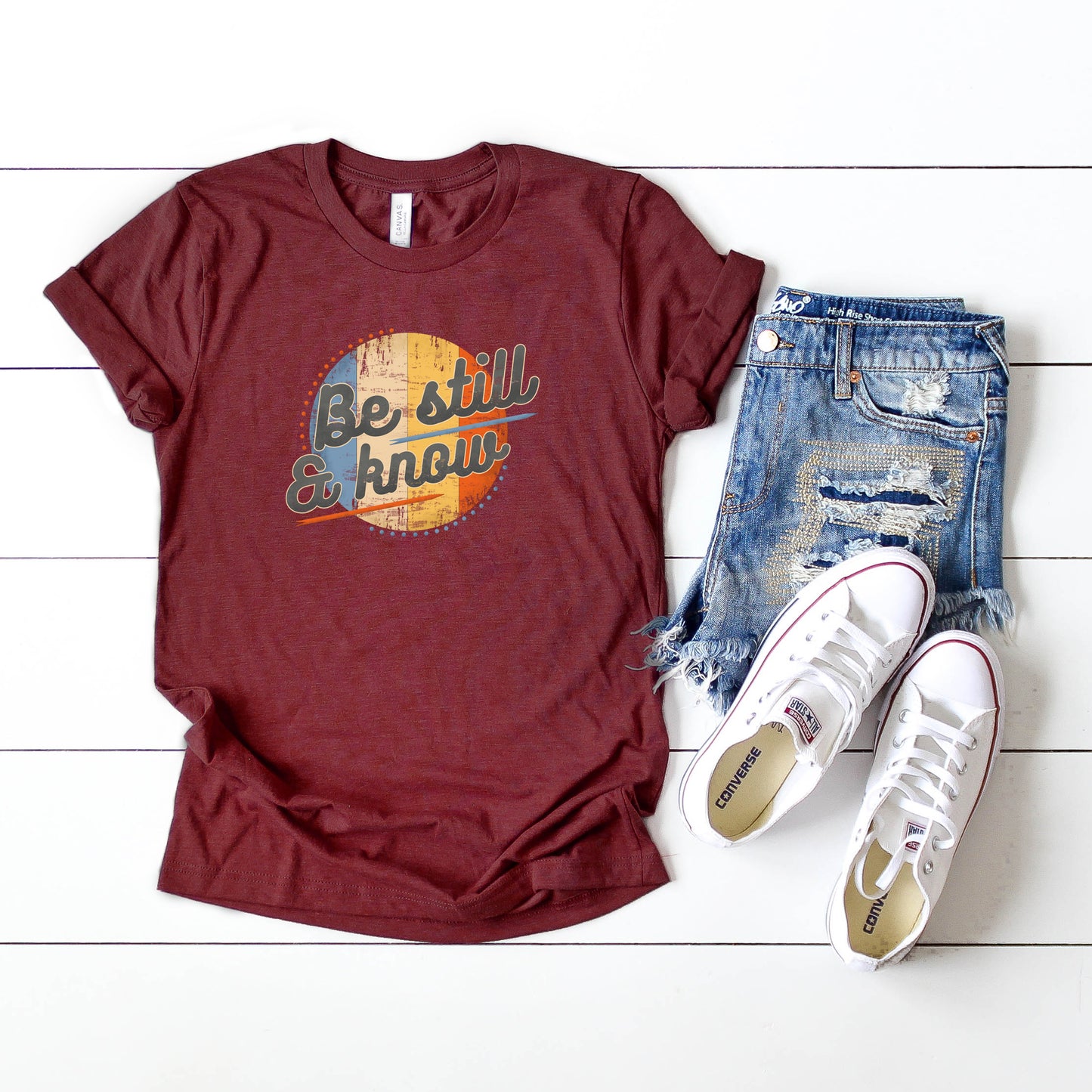 Retro Be Still And Know | Short Sleeve Crew Neck
