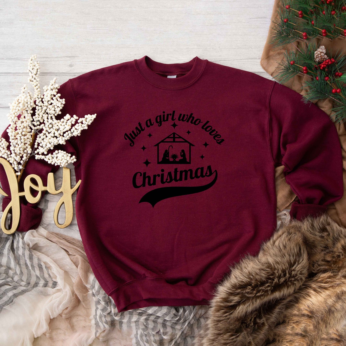Just A Girl Who Loves Christmas Manger | Sweatshirt