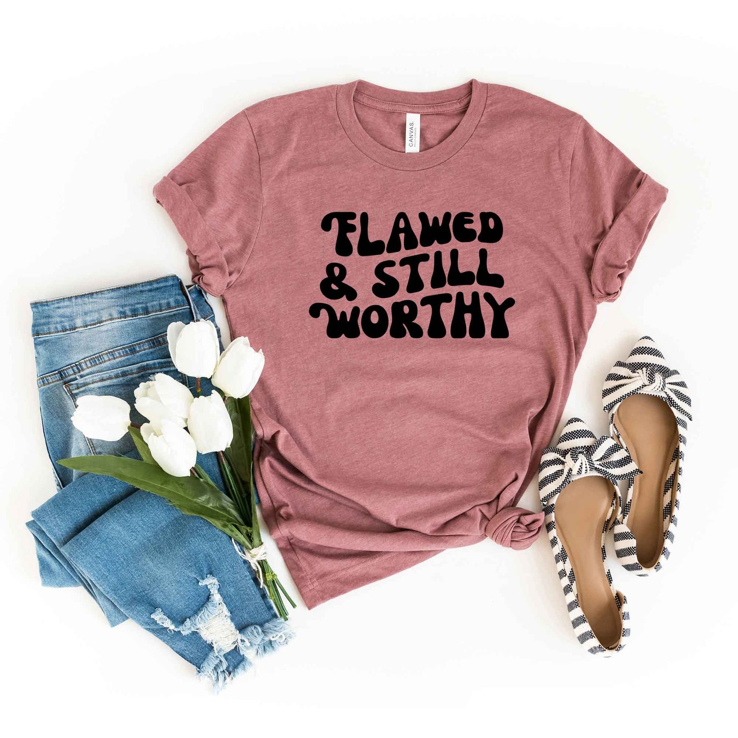 Retro Flawed And Still Worthy | Short Sleeve Crew Neck