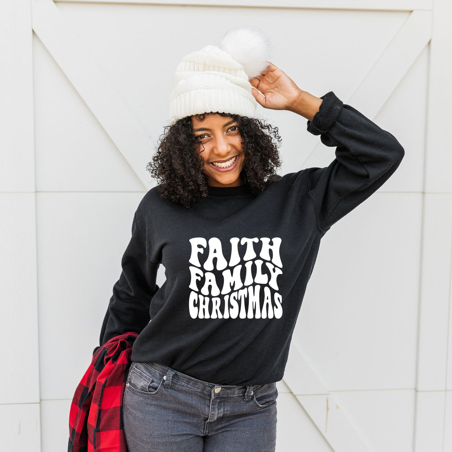 Faith Family Christmas Wavy | Sweatshirt