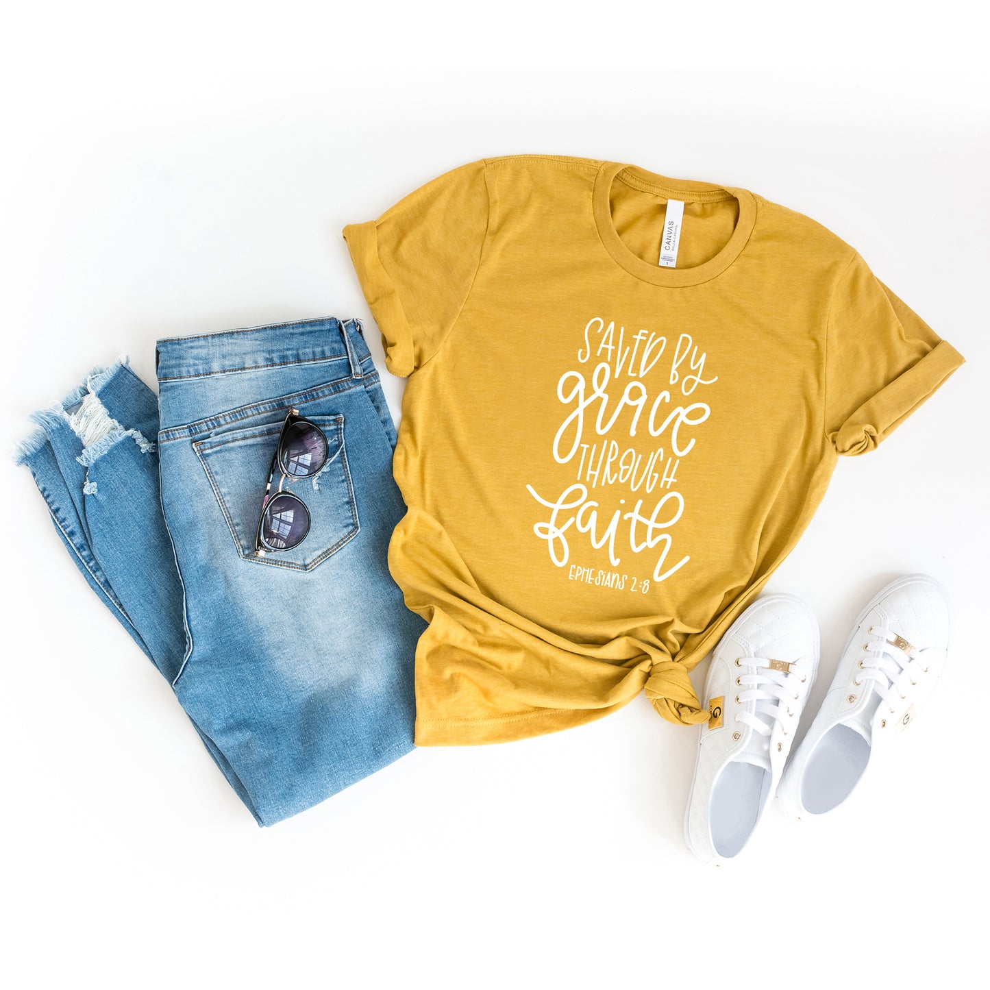 Saved By Grace Through Faith | Short Sleeve Crew Neck