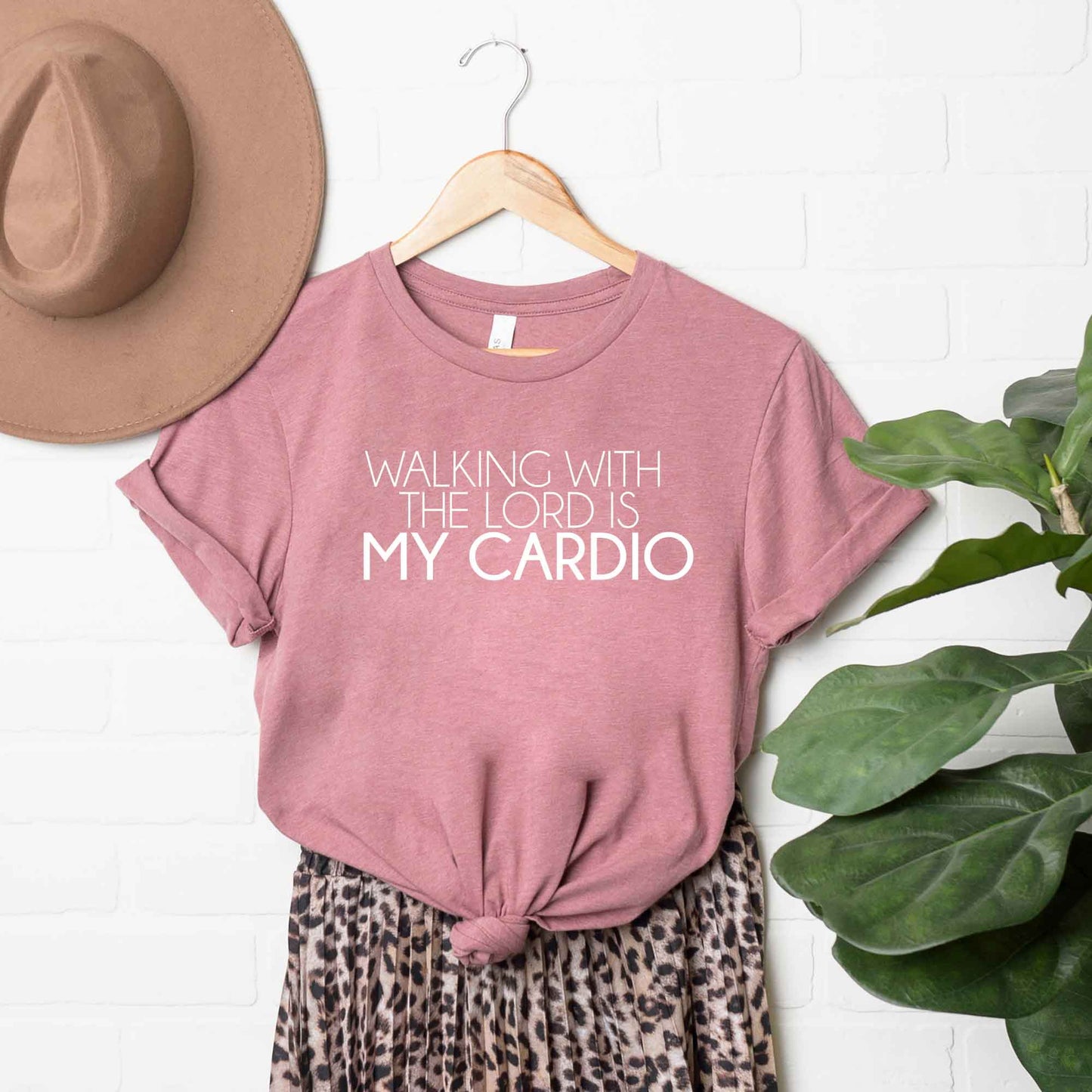 Walking With The Lord Is My Cardio | Short Sleeve Crew Neck