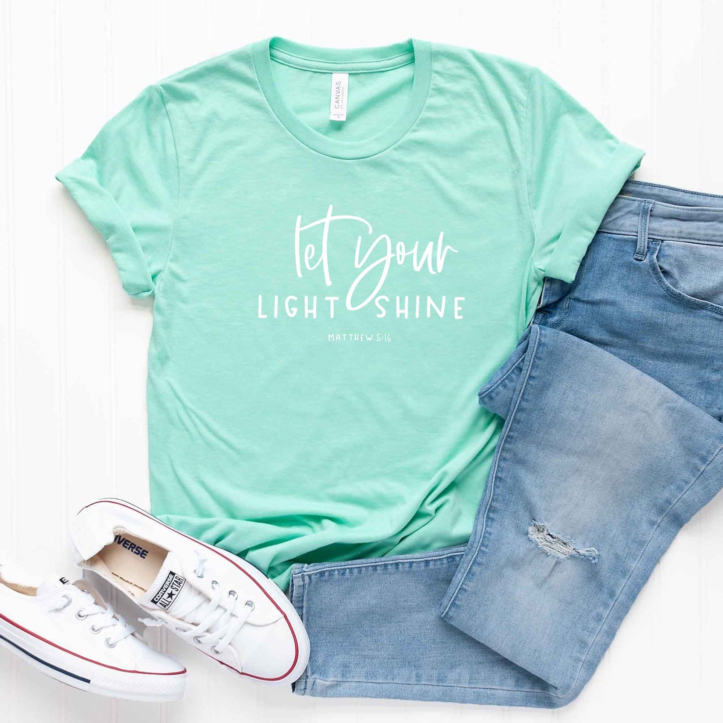 Let Your Light Shine Scripture | Short Sleeve Crew Neck