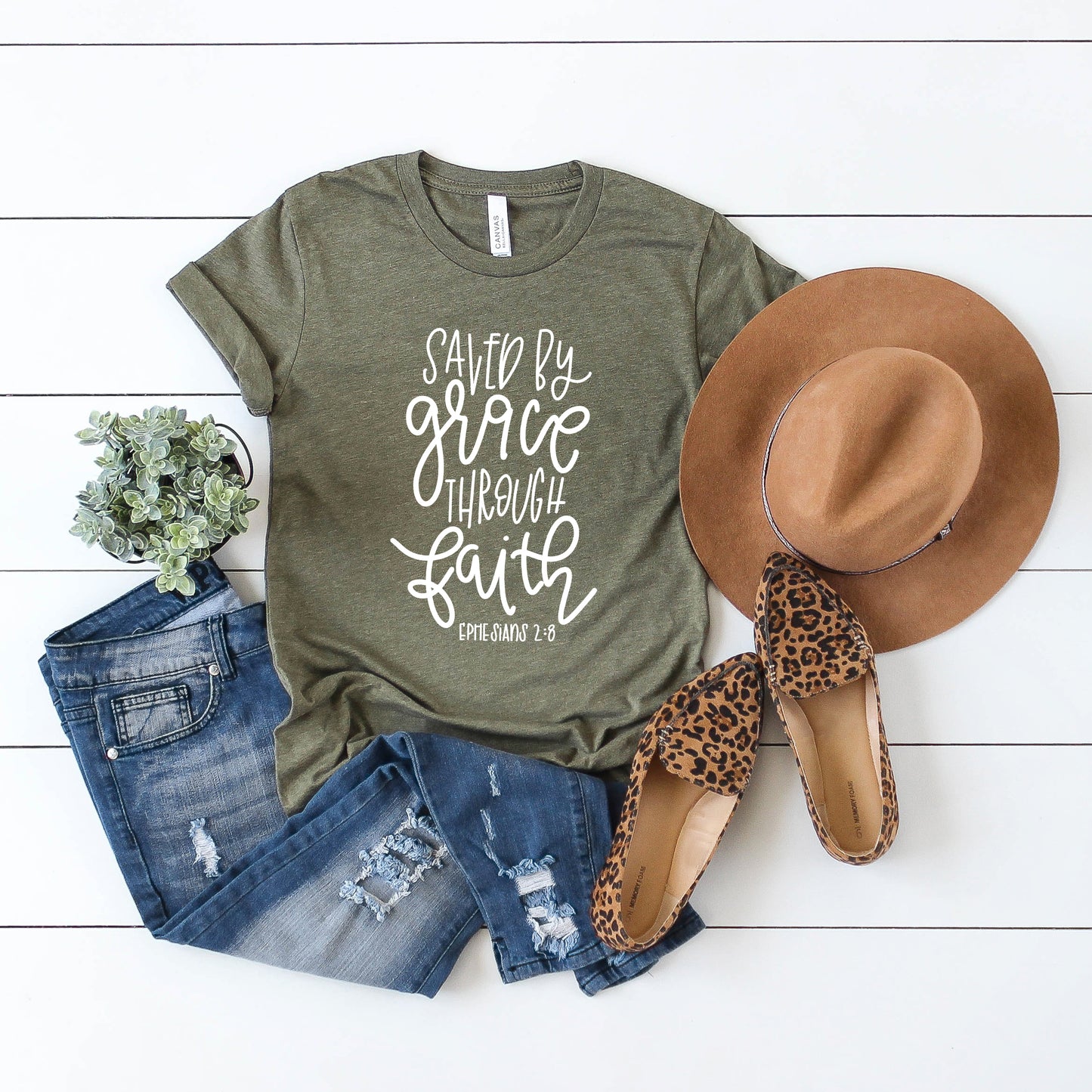 Saved By Grace Through Faith | Short Sleeve Crew Neck