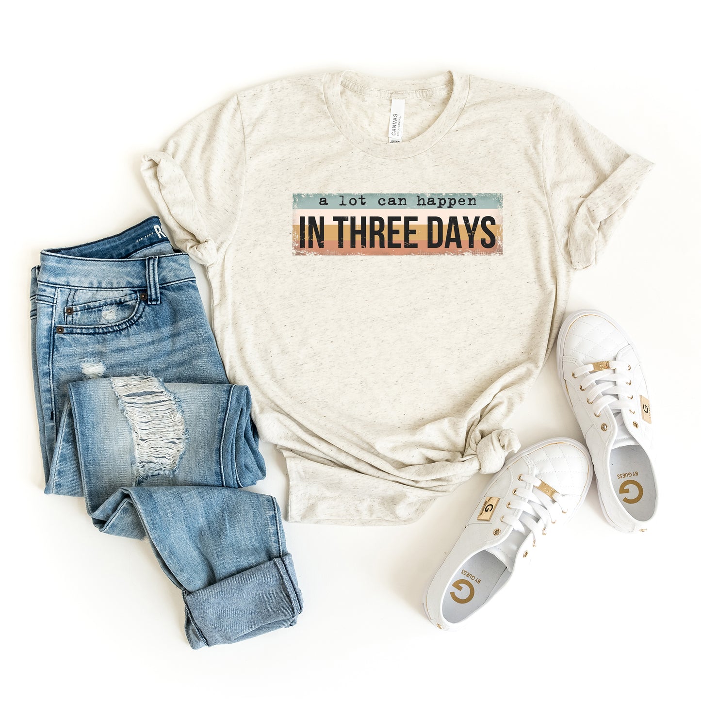 A Lot Can Happen In Three Days Colorful | Short Sleeve Crew Neck