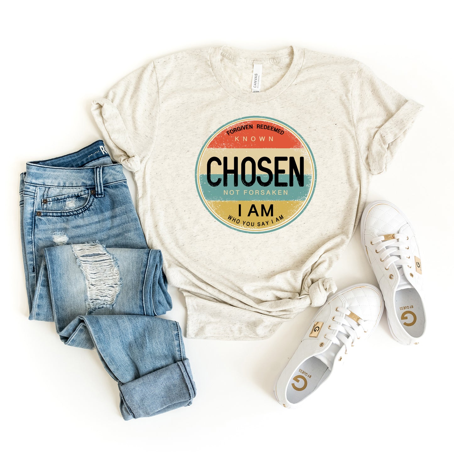 Chosen Not Forsaken Colorful | Short Sleeve Crew Neck