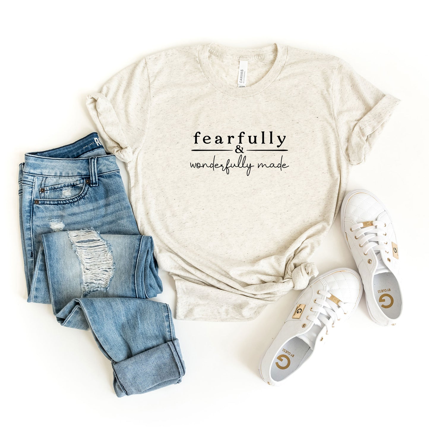 Fearfully And Wonderfully Made Stripe | Short Sleeve Crew Neck