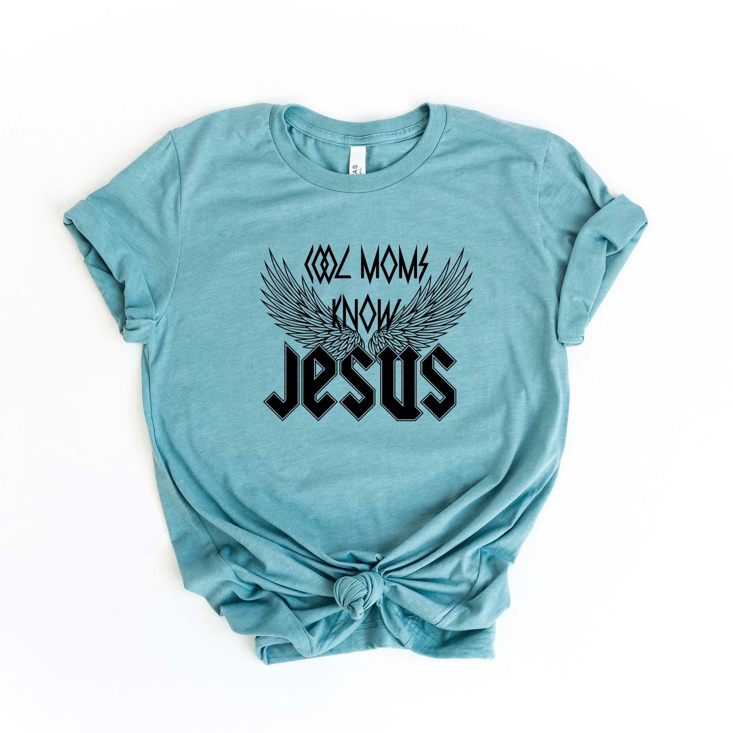 Cool Moms Know Jesus Wings | Short Sleeve Crew Neck